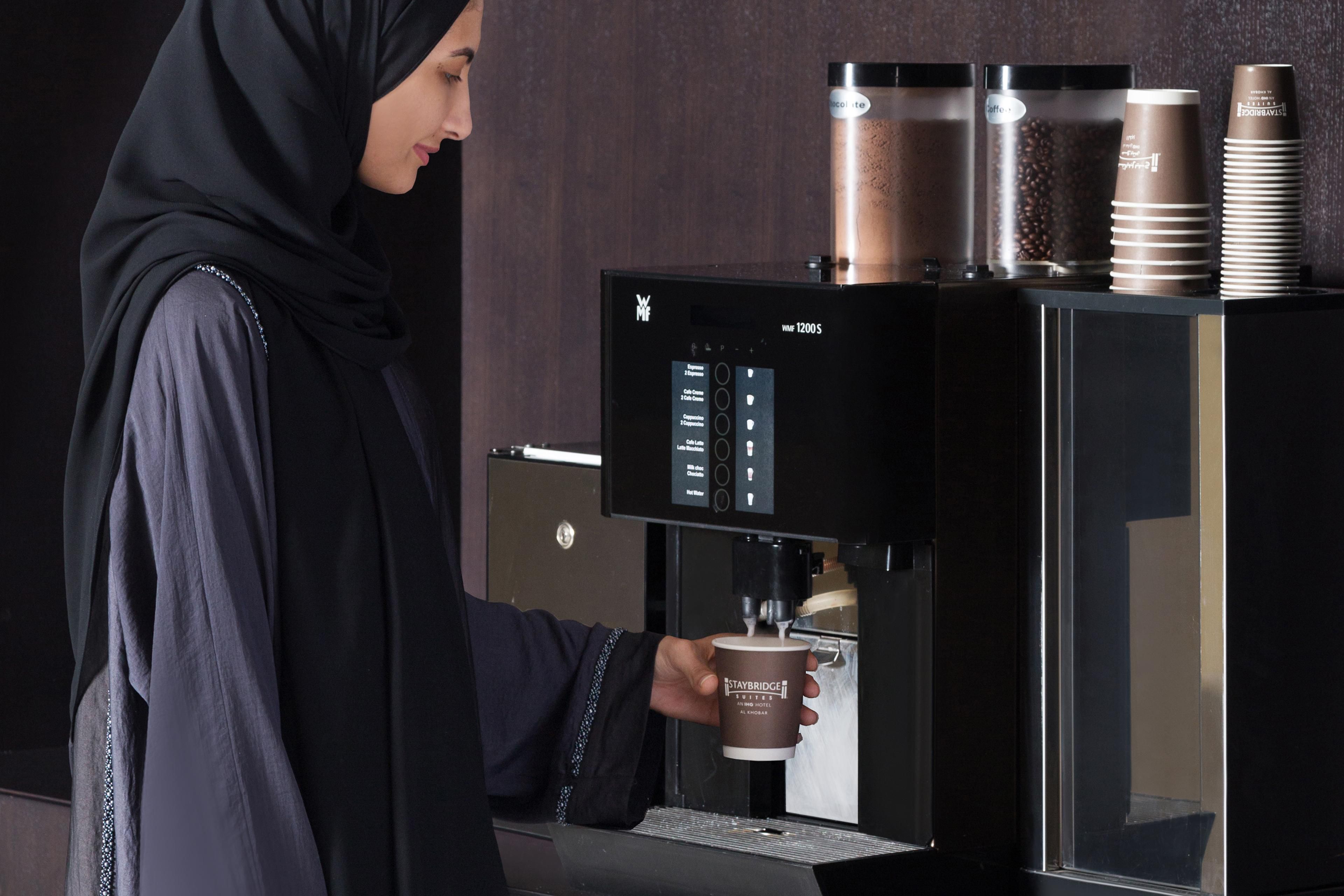 Complimentary tea and coffee is available 24/7 to all in house guests.
