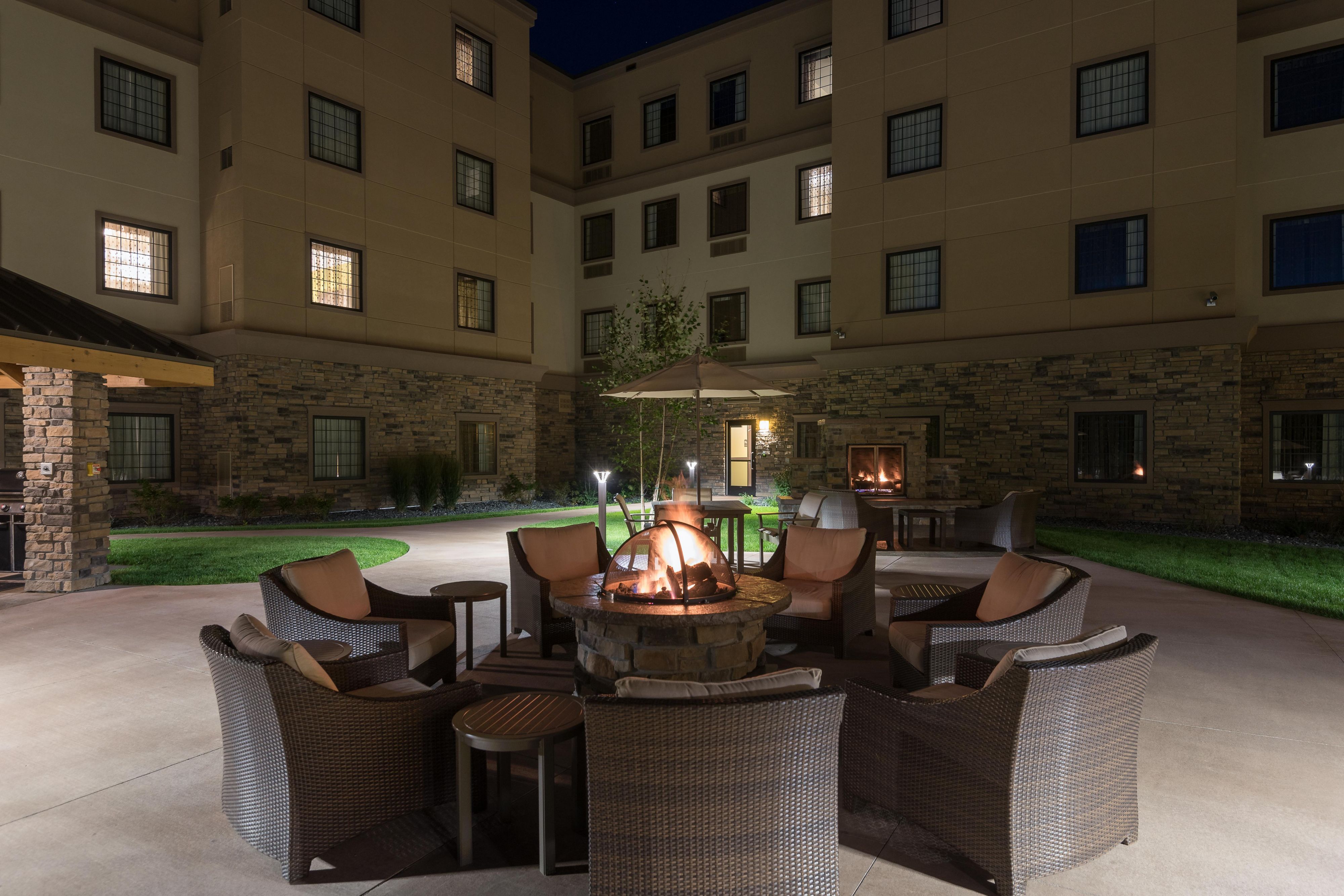Grill out in our patio area or sit by the fire while enjoying the sunset. Take a swim in our heated indoor pool or soak in our hot tub after working out in our fully equipped gym. These are just a few things for you to enjoy while staying here with us at The Staybridge Suites Altoona. Don't forget to take advantage of our free laundry facility. 