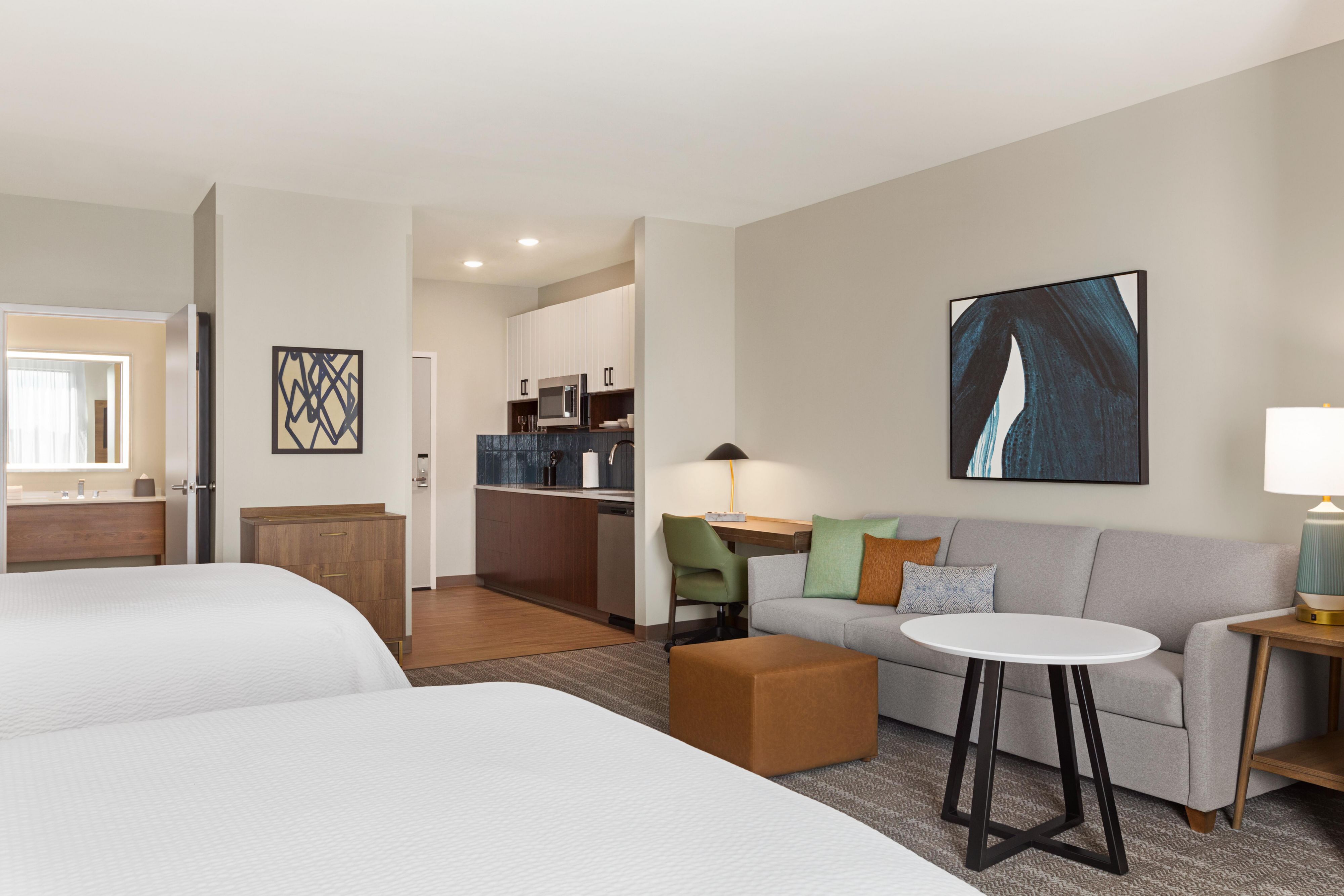 Experience all the comforts of home at Staybridge Suites Aurora! Our spacious all-suite accommodations feature fully equipped kitchenettes, separate living areas, and modern amenities, perfect for extended stays. Enjoy the freedom to cook, relax, and truly settle in during your time with us.