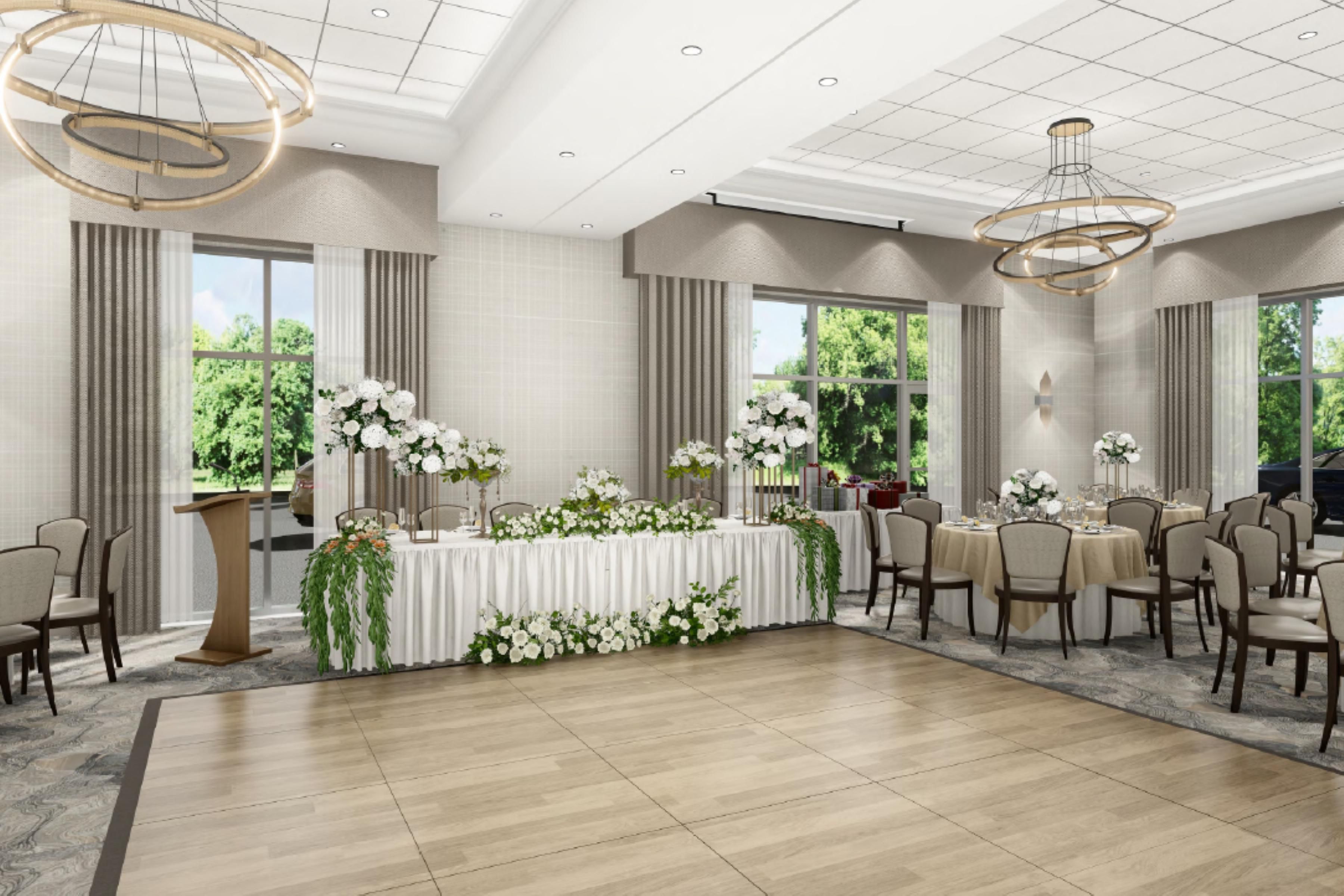 Celebre su día especial en Staybridge Suites Aurora con nuestras 2,500 pies cuadrados. ft. de elegante espacio para eventos, ideal para bodas íntimas. Disfrute de configuraciones personalizables, amenidades modernas y espaciosas habitaciones para huéspedes, todo ello respaldado por nuestro equipo dedicado para garantizar una experiencia perfecta y memorable.
