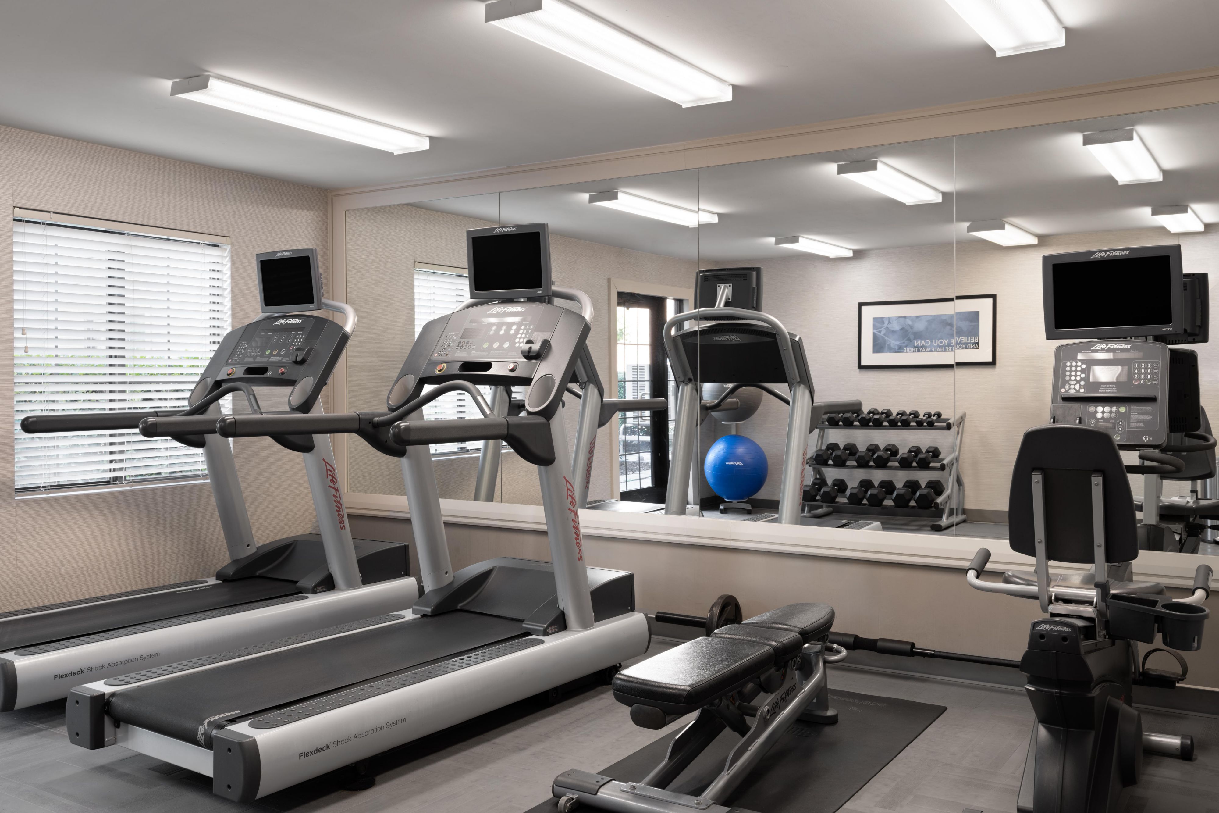 Maintain your workout routine in our fully equipped fitness center. Open 24/7, it has everything you need for a full-body workout, including treadmills, ellipticals, free weights, and more. Start your morning with a boost of energy or unwind in the evening with a stress-relieving session tailored to your fitness needs.