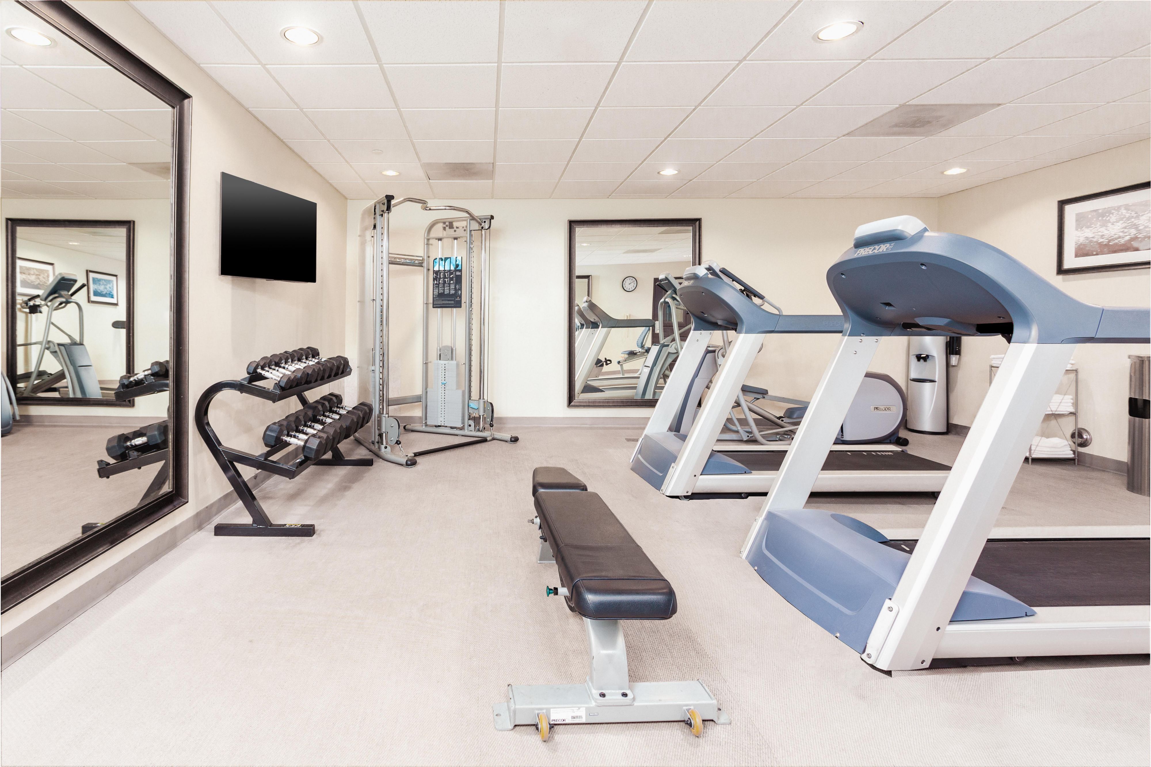 Break a sweat in our modern fitness center featuring top-tier cardio machines, strength training equipment, and free weights. Perfect for business and extended-stay travelers in Chandler.