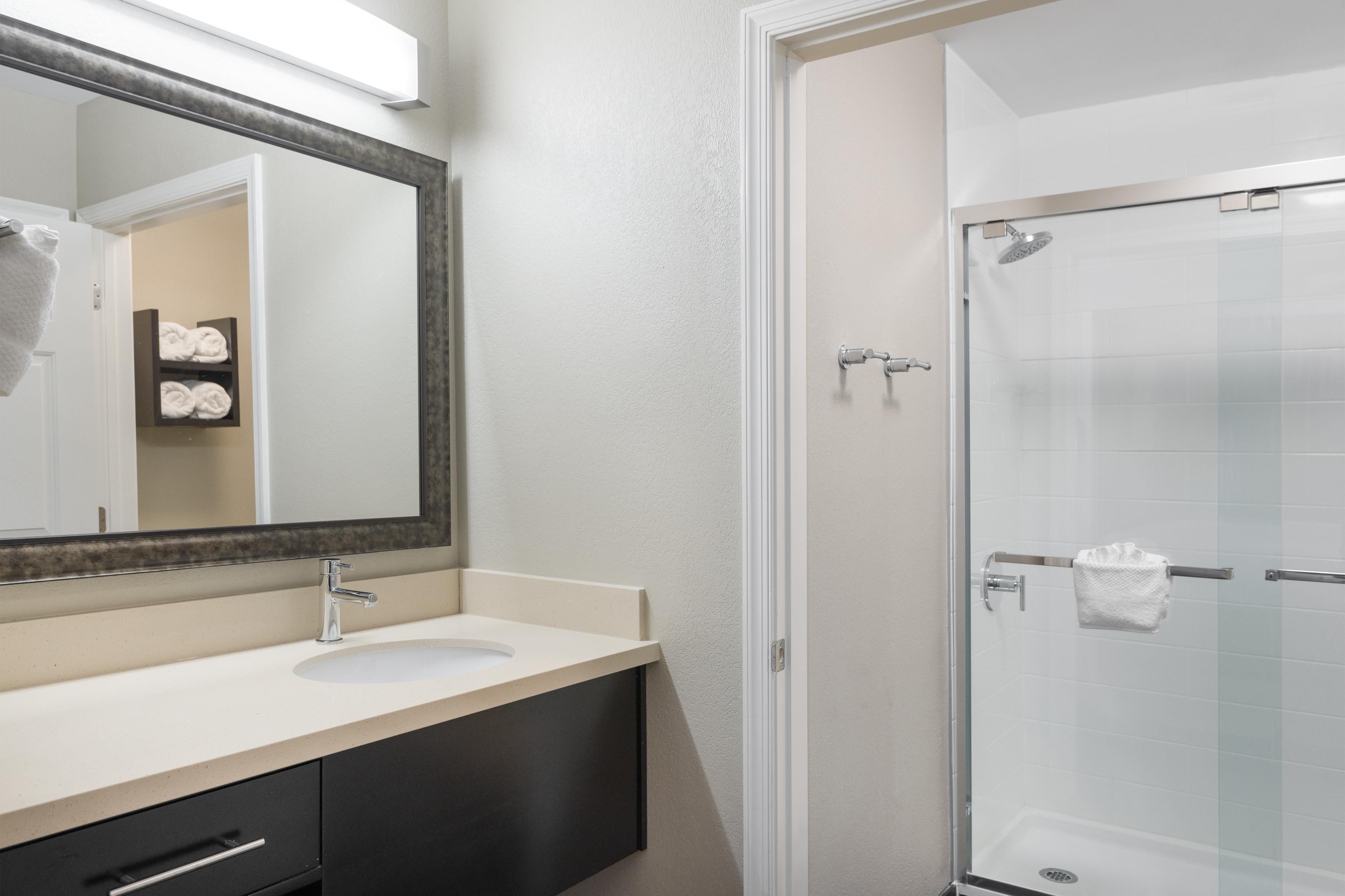 Designed with comfort in mind, our sleek showers provide a seamless bathing experience without the hassle of climbing over a tub ledge. Step in and enjoy the freedom of movement while you refresh and rejuvenate. With easy access, our renovated walk-in showers elevate your stay to new levels of comfort and convenience.