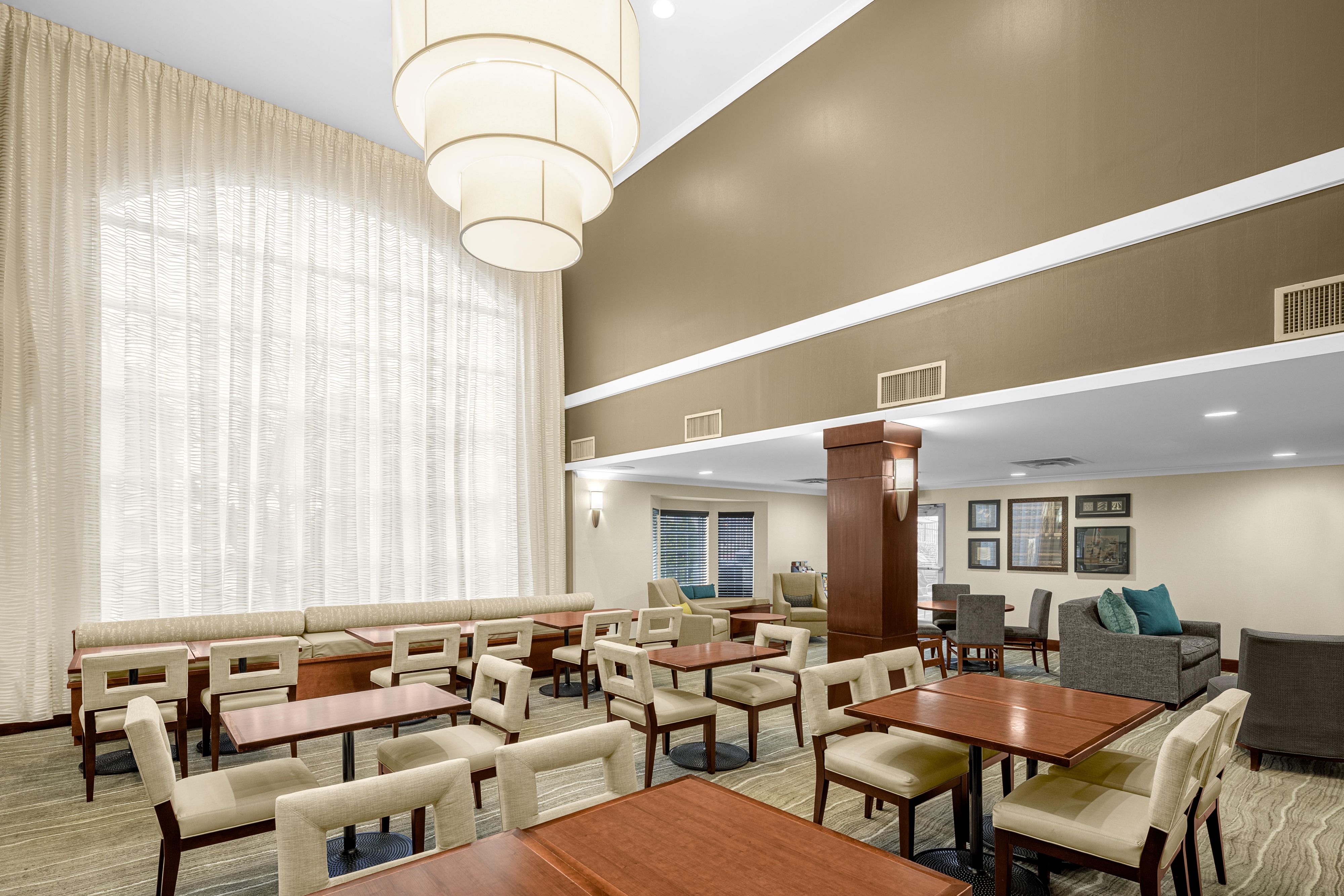 Join us for a hot breakfast buffet every morning with many different options from scrambled eggs to waffles to a fruit and yogurt bar.