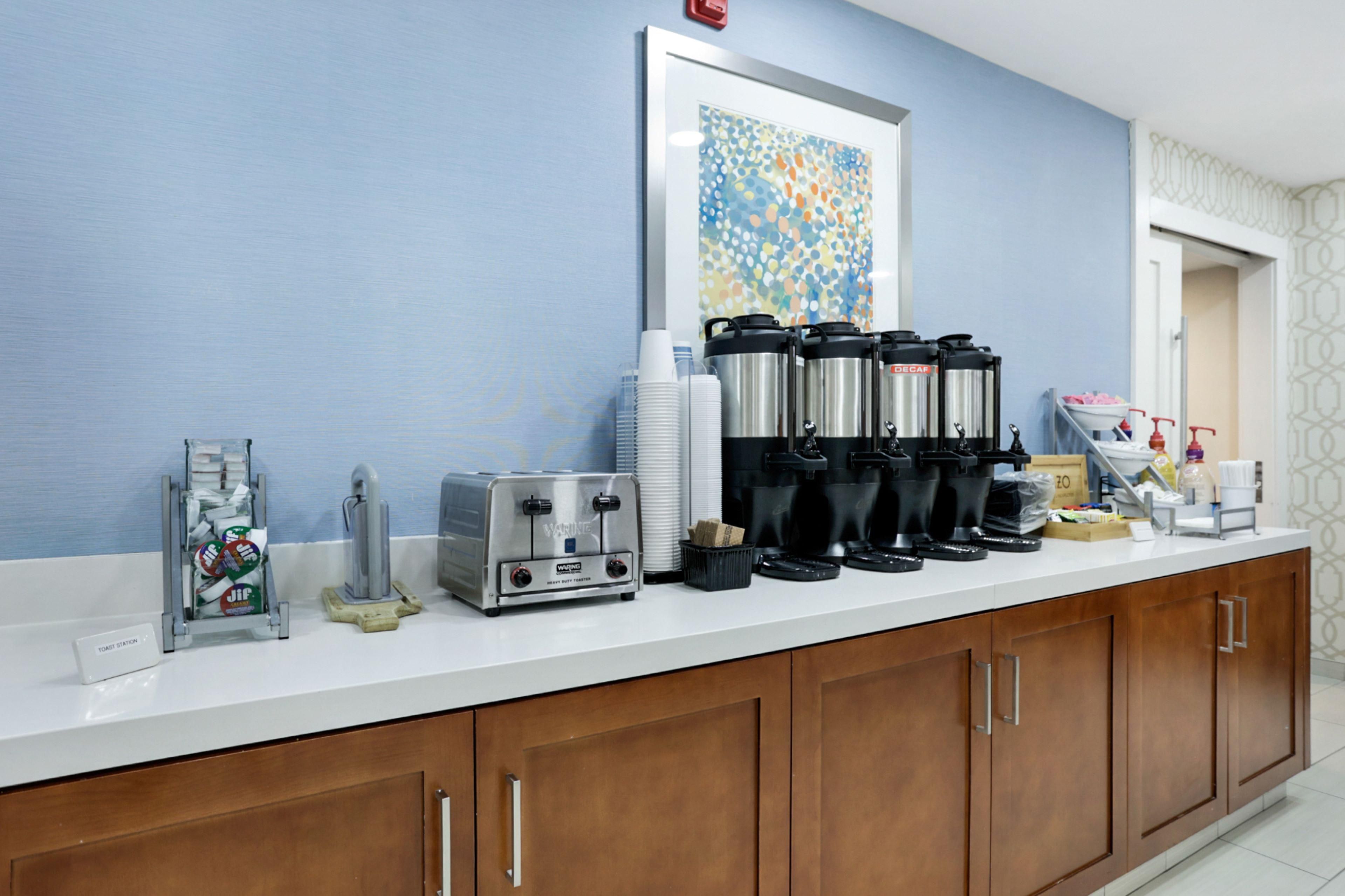 We added convenience without adding cost! Stay with us and experience our free perks. Savor a complimentary hot breakfast buffet daily from 7:00 AM – 10:00 AM. Experience our evening reception Monday to Wednesday from 5:30 PM – 7:00 PM with light bites and refreshments. Stay connected with free Wi-Fi and enjoy free parking during your stay.