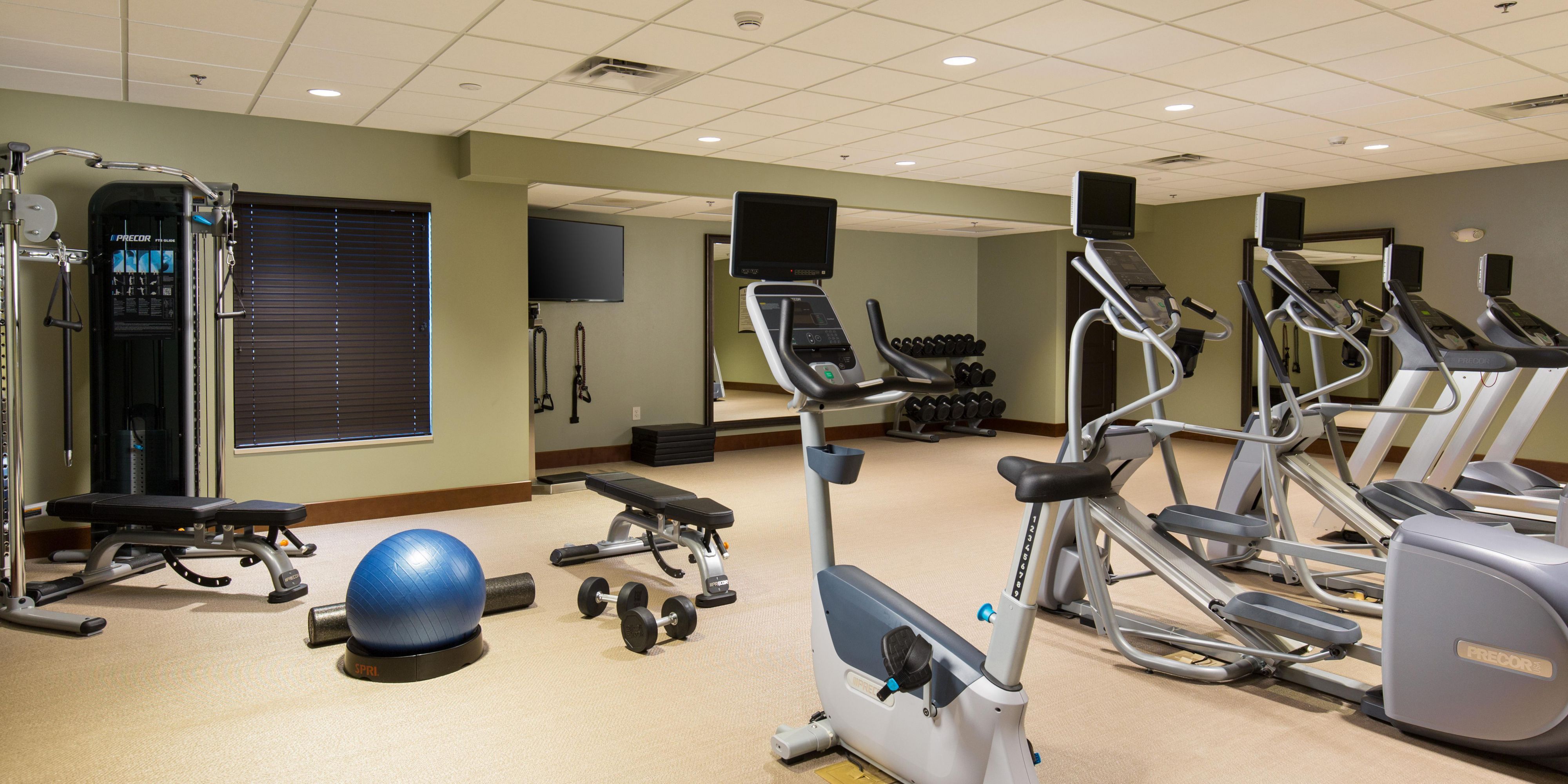 Stay active while on the rad in our 24-hour Fitness Center.