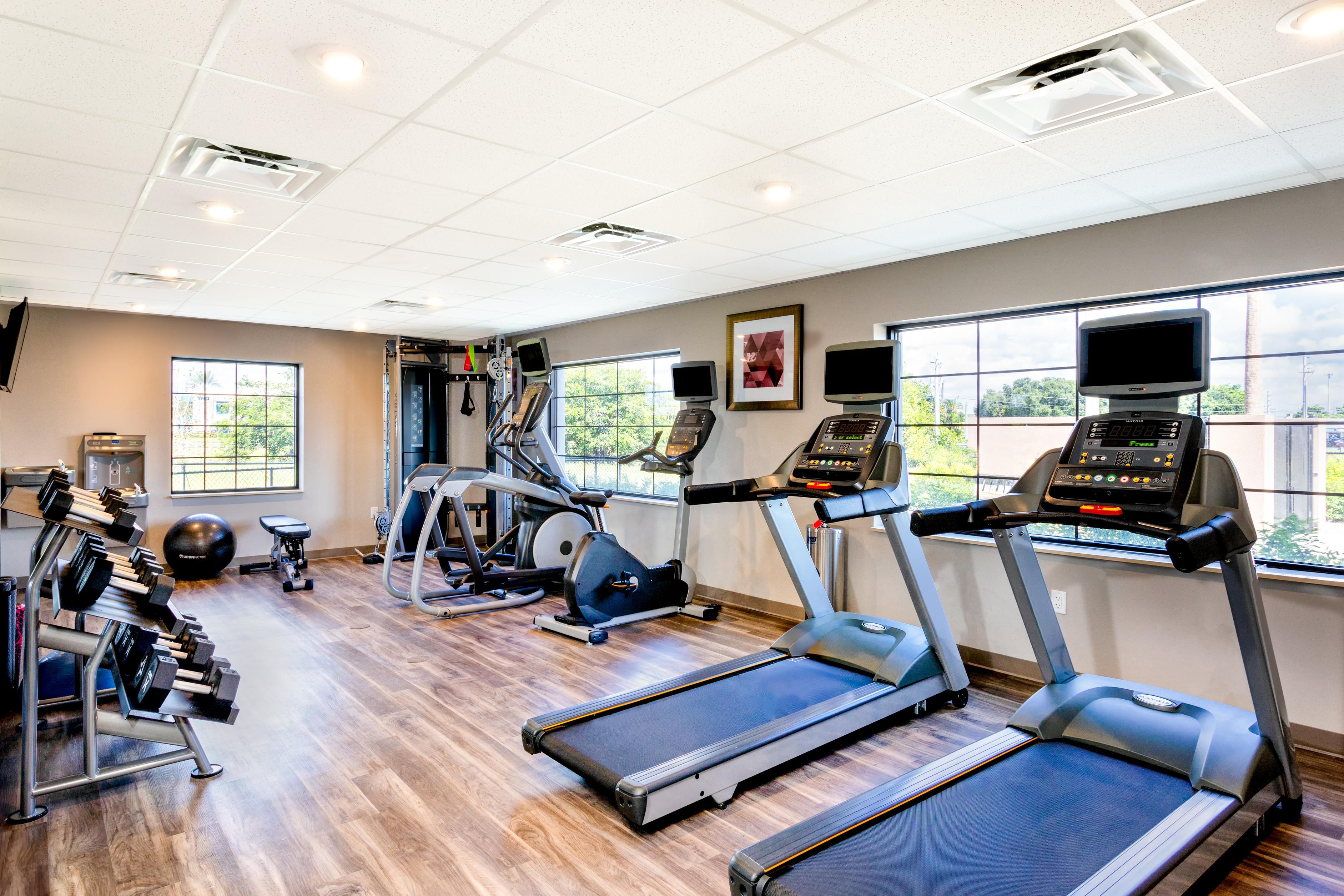 Our complimentary, state-of-the-art fitness center makes it easy for you to work out, have fun and stay fit.