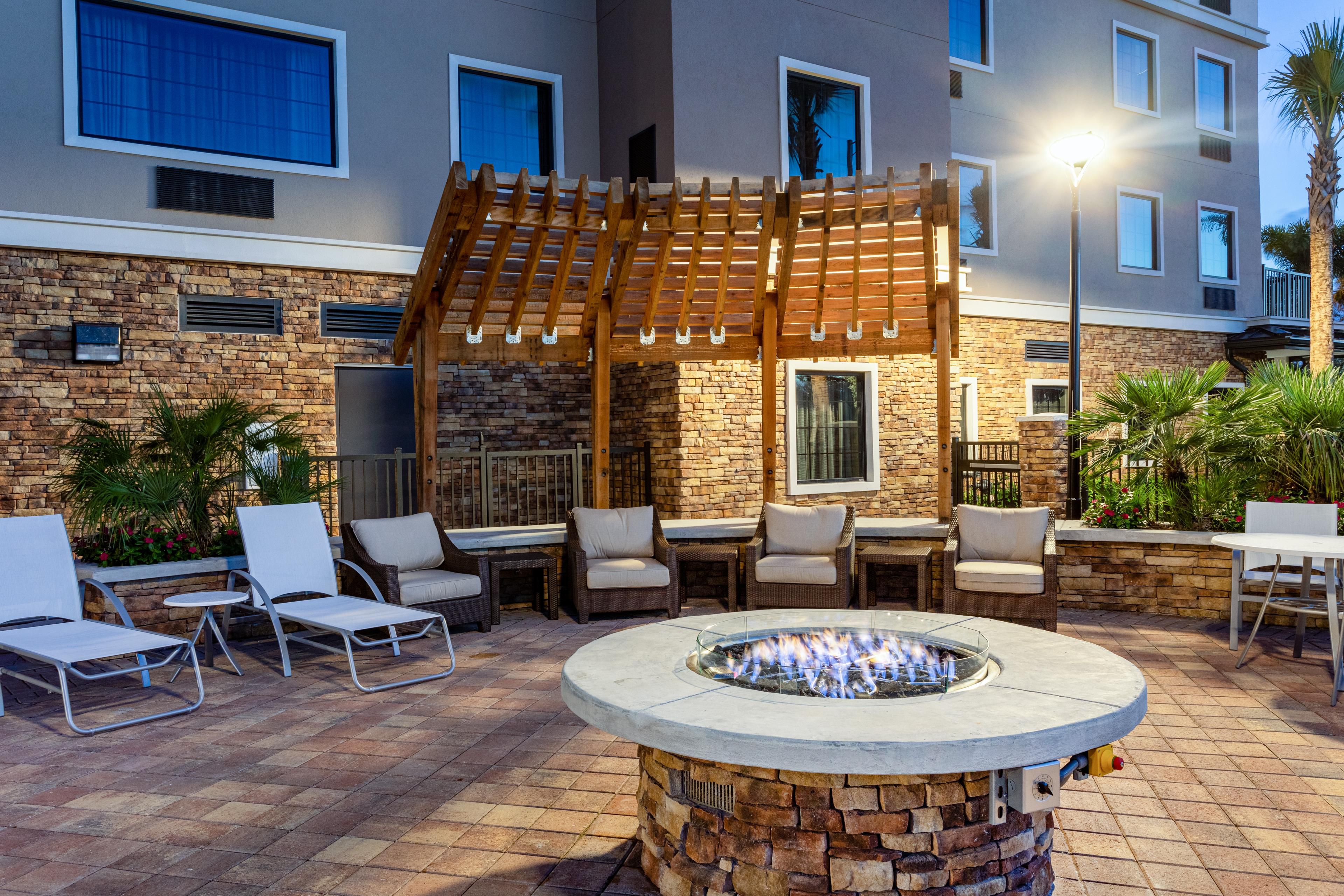 Come enjoy our fire pit located on our pool deck with a waterview.  After a long day away, enjoy your evening relaxing and unwinding outdoors.  