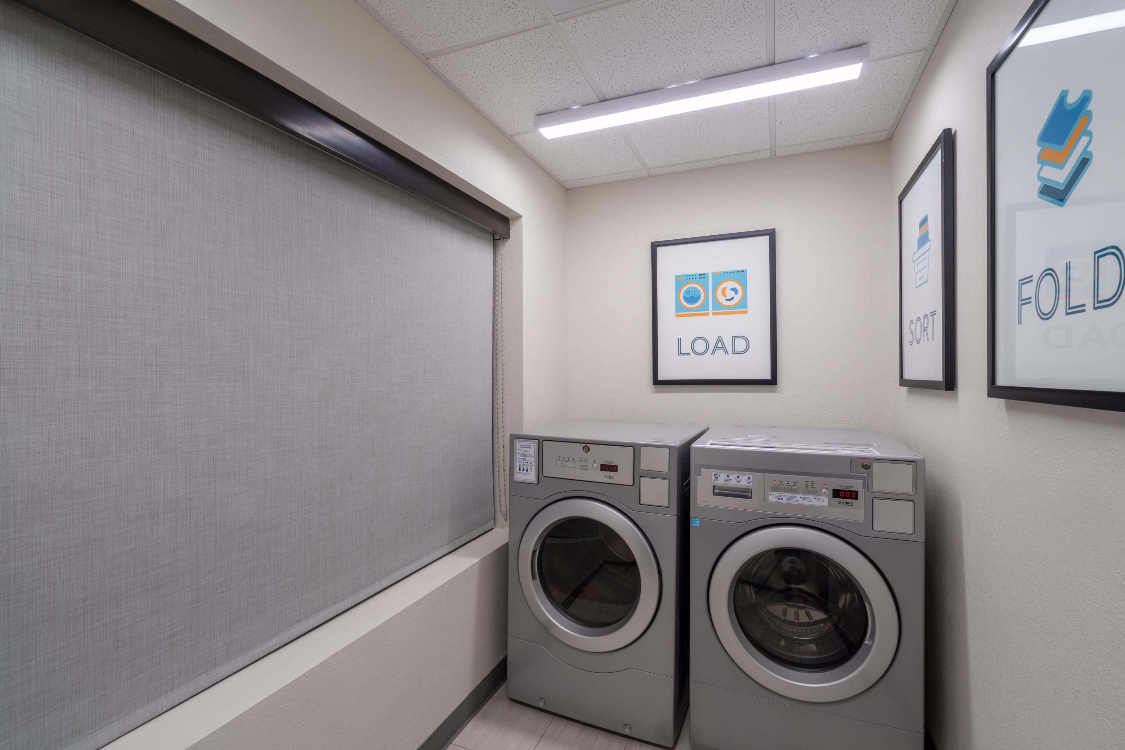 Should you need to do laundry during your extended stay, be sure to utilize the hotel's on-site guest coin laundry. We have laundry facilities on 2nd through 6th floor. Quarters and detergent are available at the front desk.  