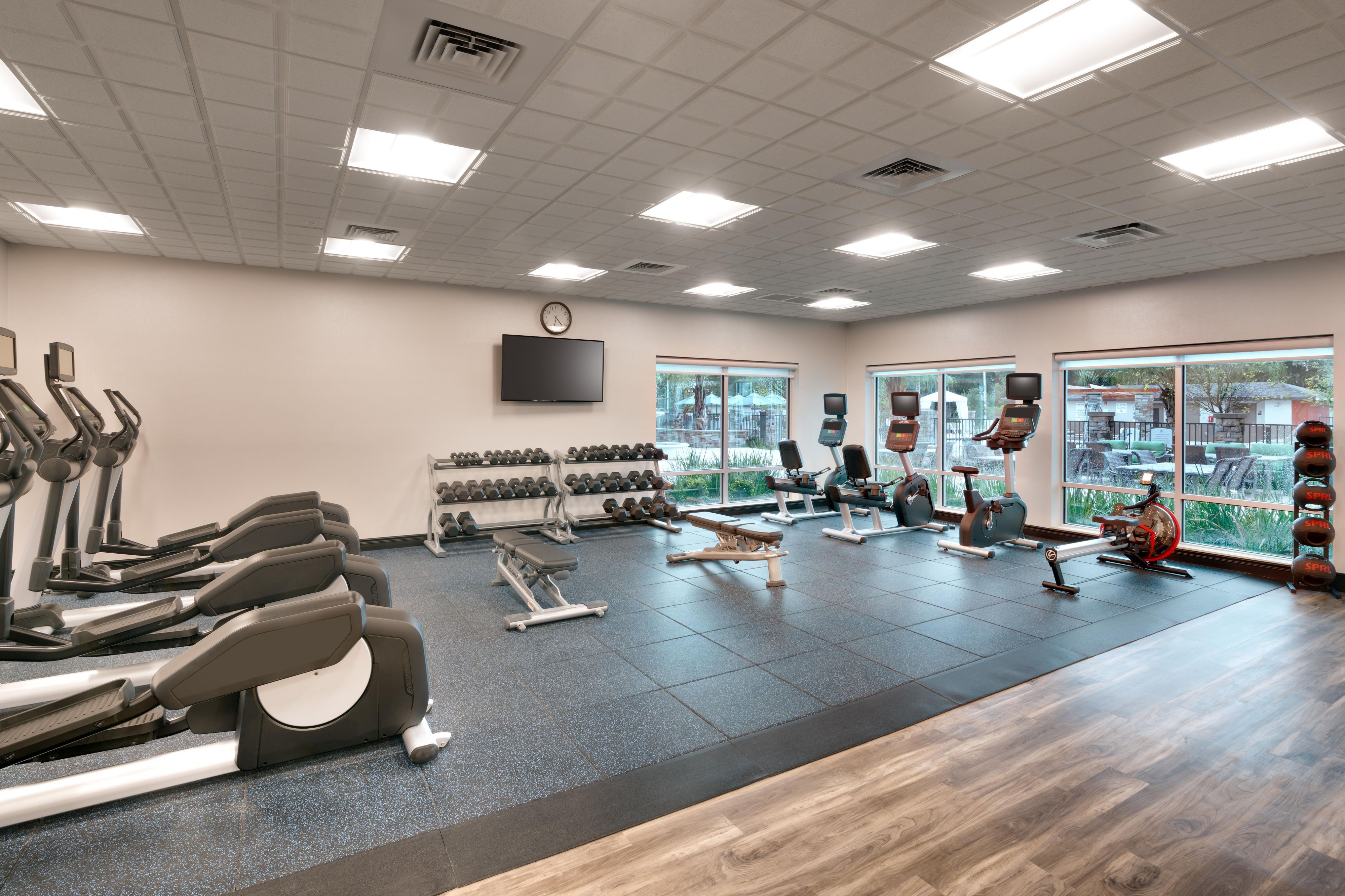 Our large fitness center has all you need to stay fit while you travel. It even comes with a view.