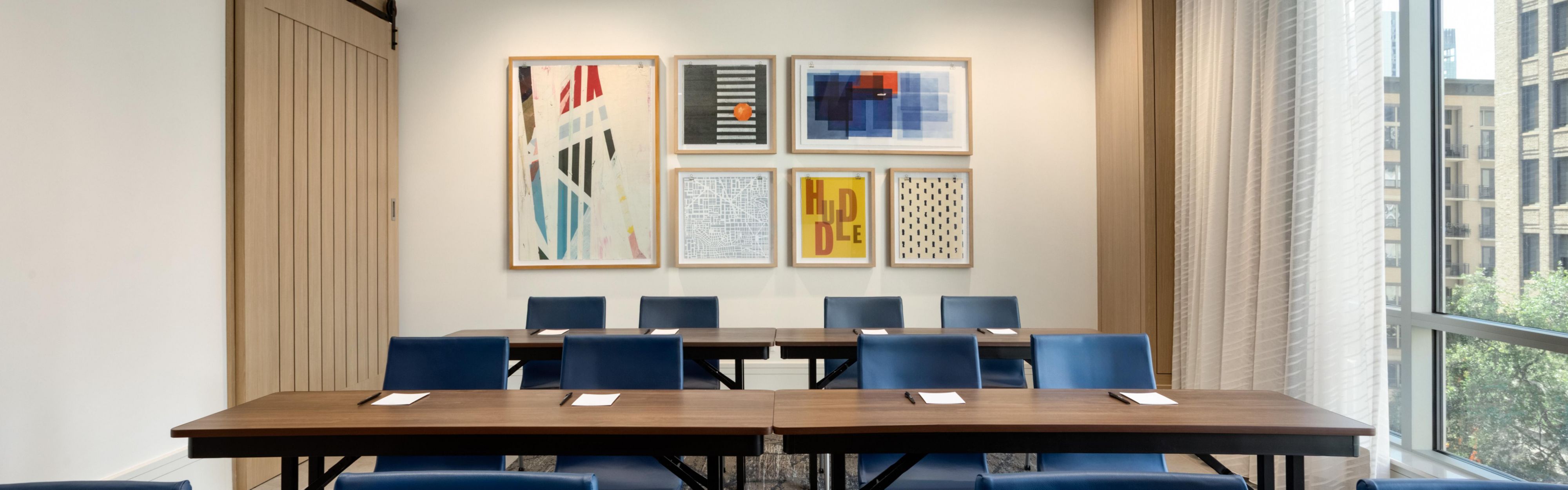 Collaborate with ease in our Houston boardroom.