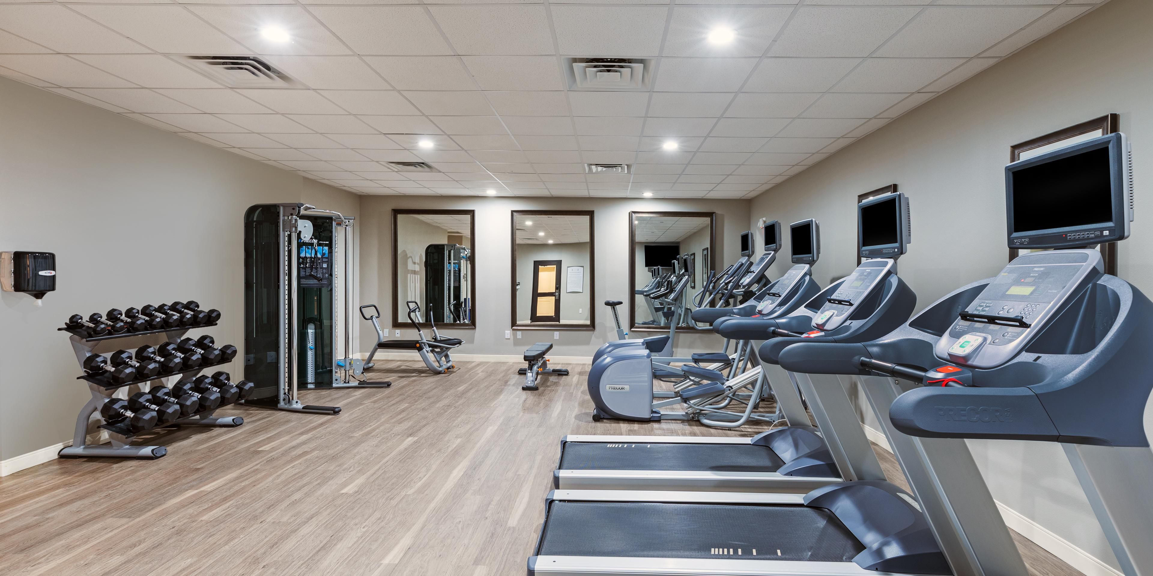 On-site Fitness Center with cardio machines and free-weights.