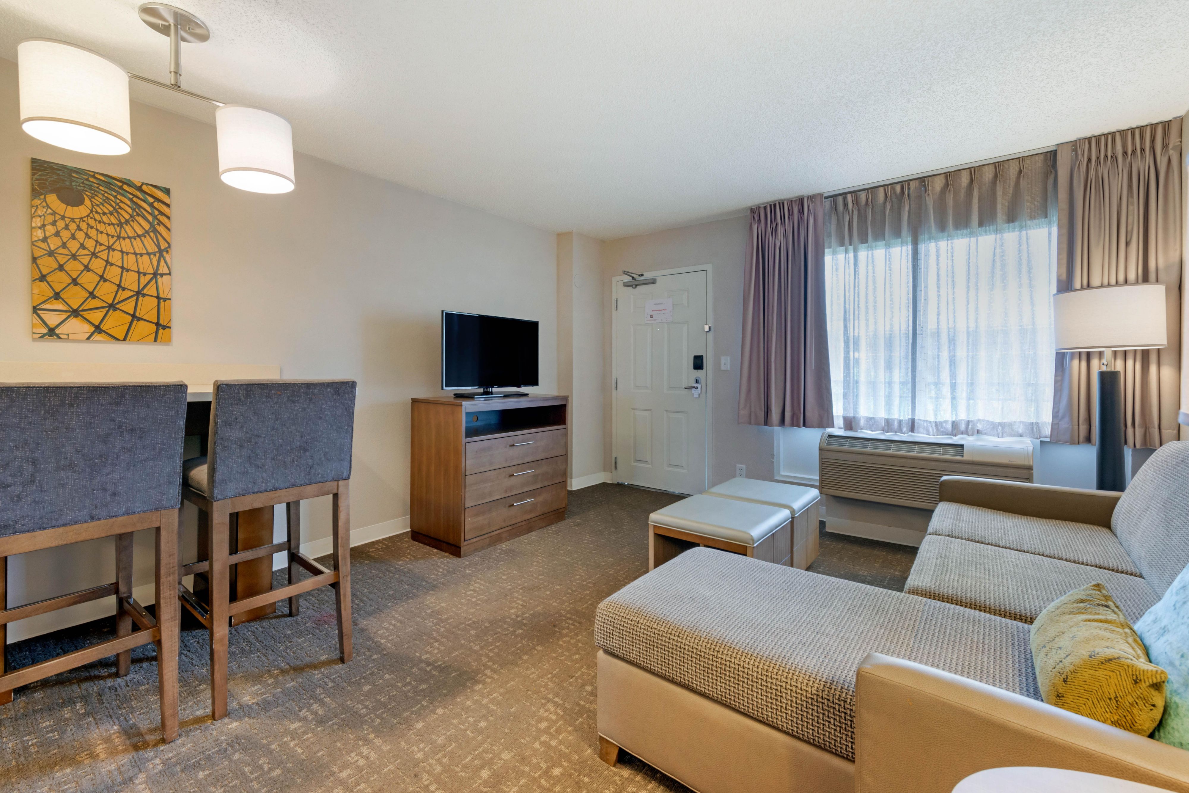 Hotel room with a living area