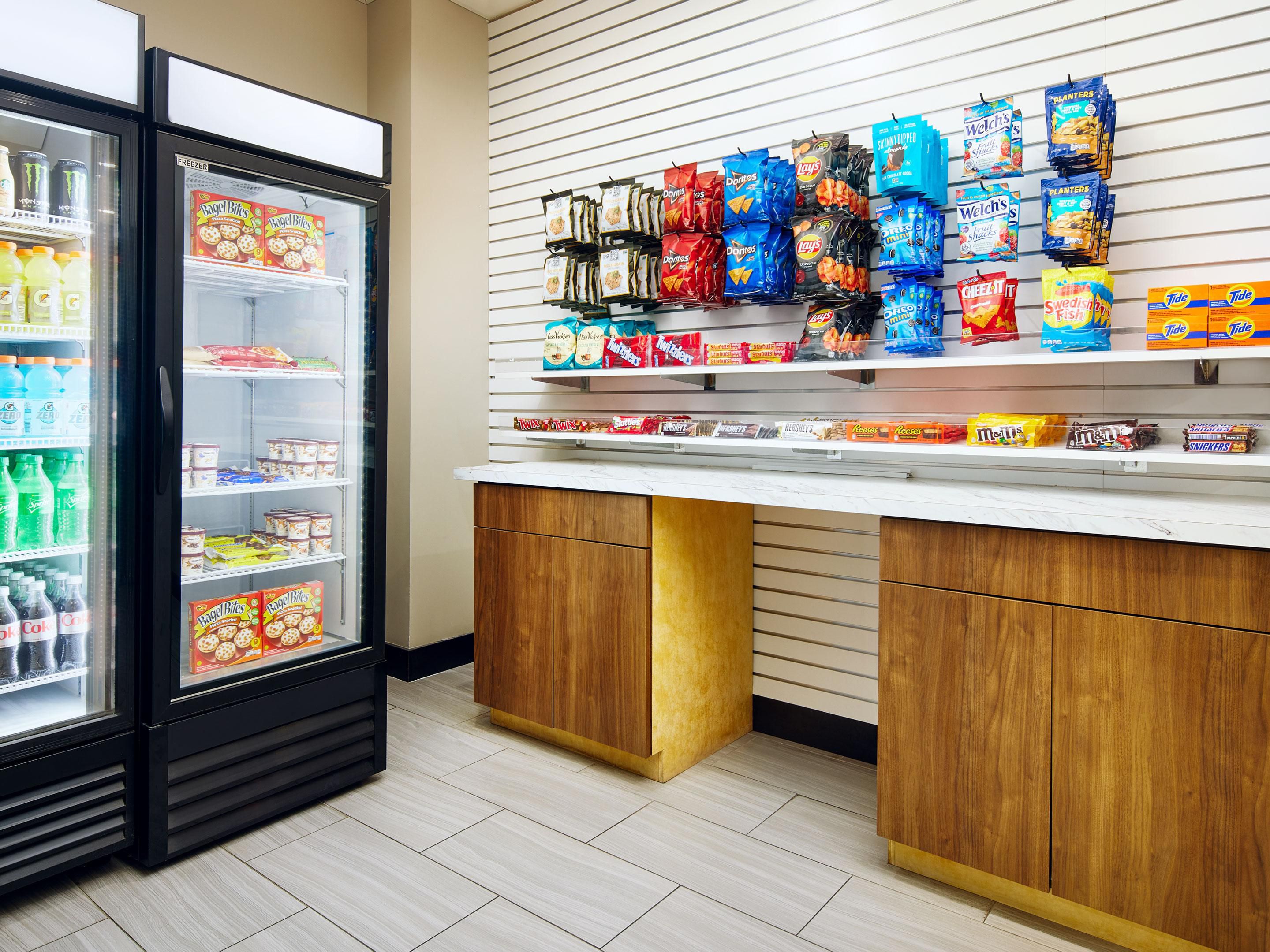 The pantry filled with plenty of drinks and snacks