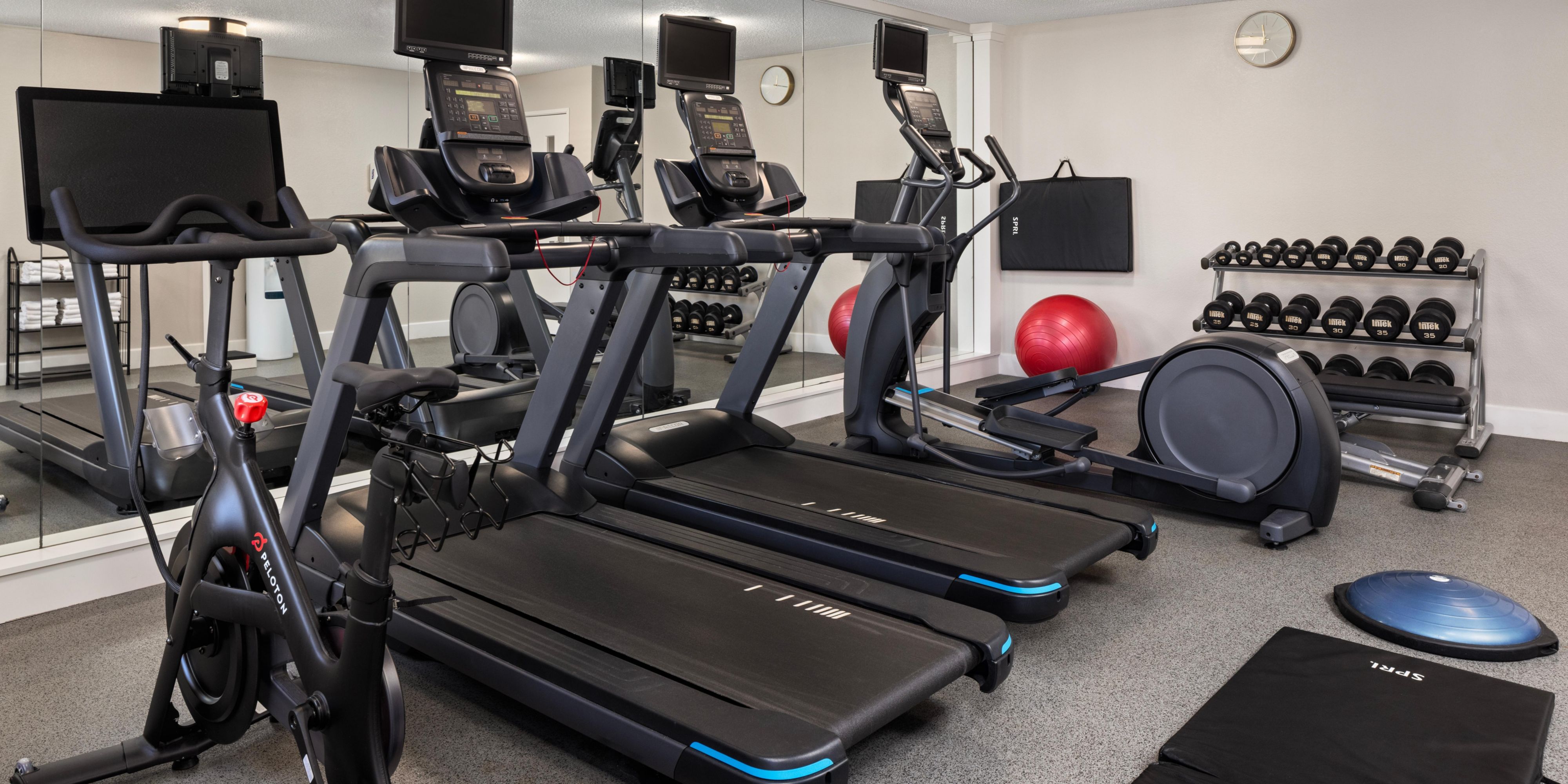 Maintain your workout routine at our on-site fitness center