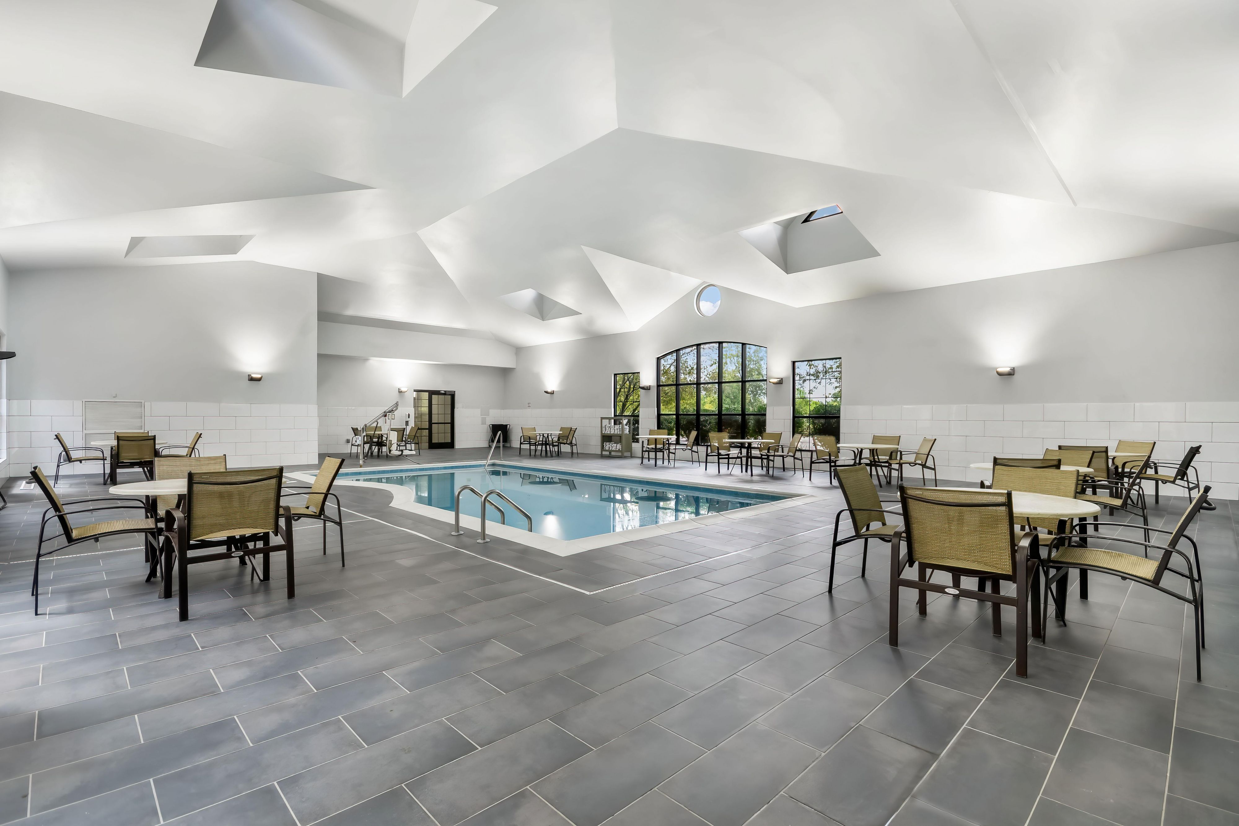 Swim a few laps in the morning or dive in after a day of business meetings or sightseeing. Relax at our indoor heated pool with lounge chairs, tables, and towels.