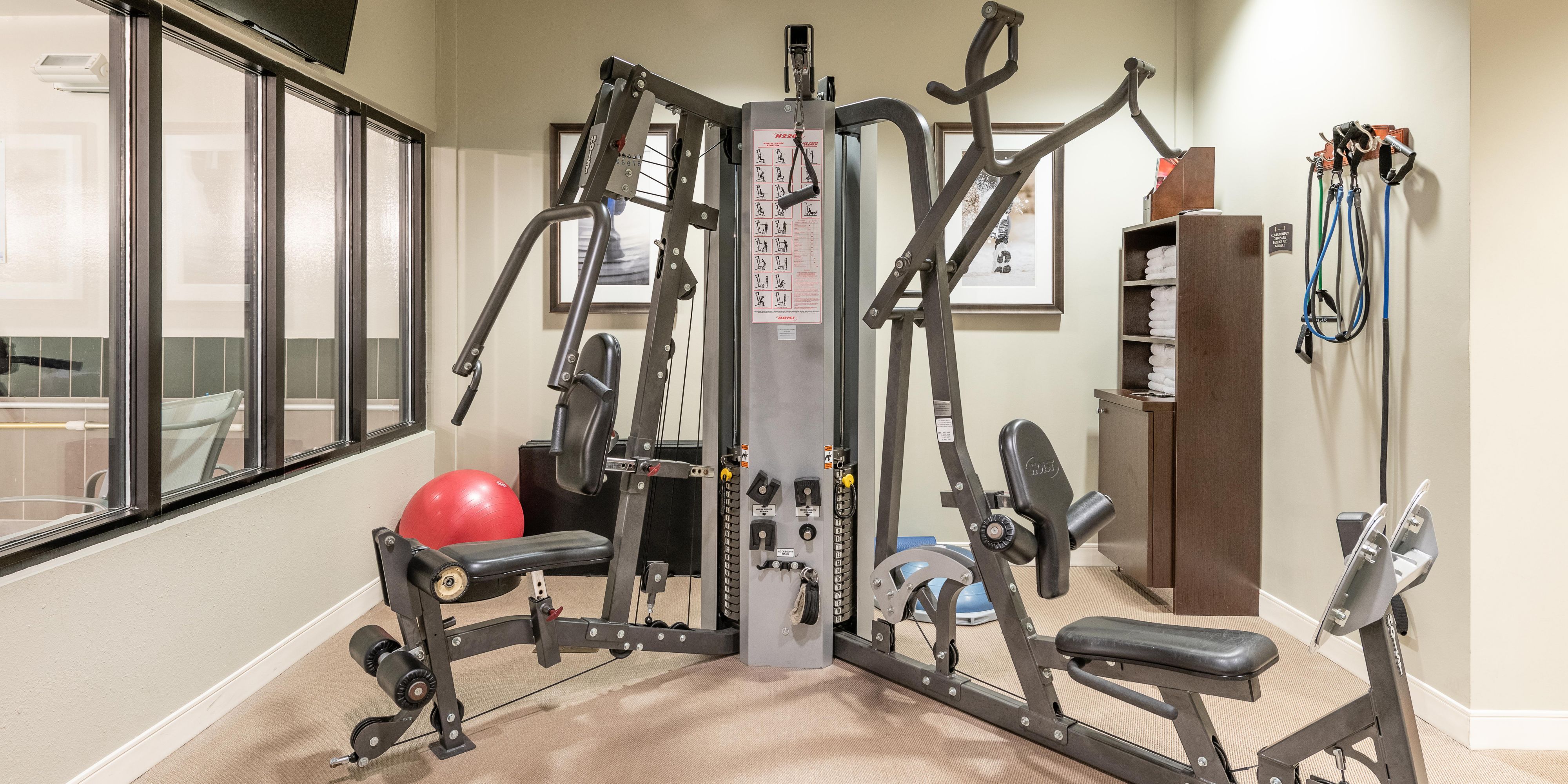 Stay fit while staying with us with our onsite fitness center