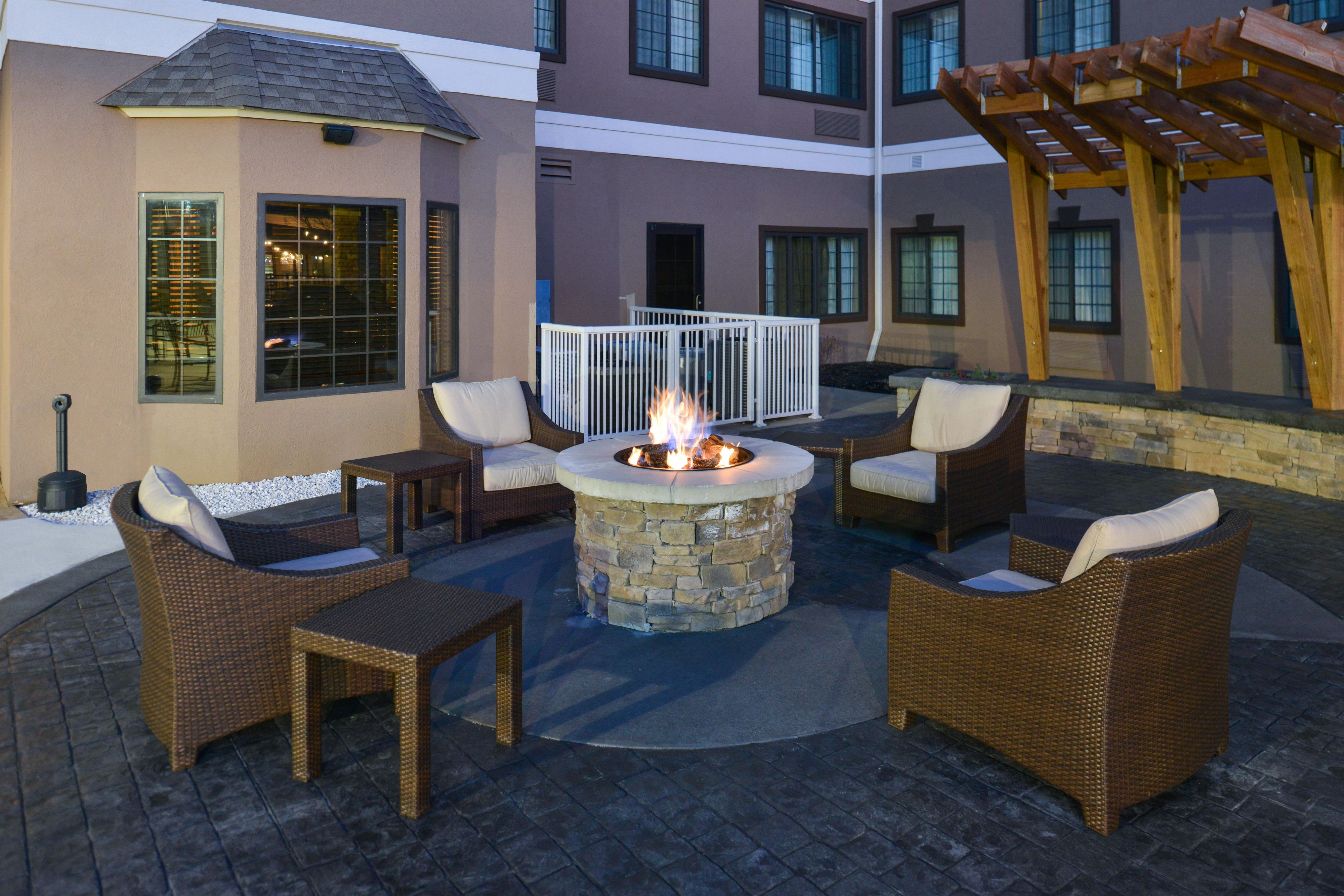 Relax in our spacious courtyard and firepit area. 