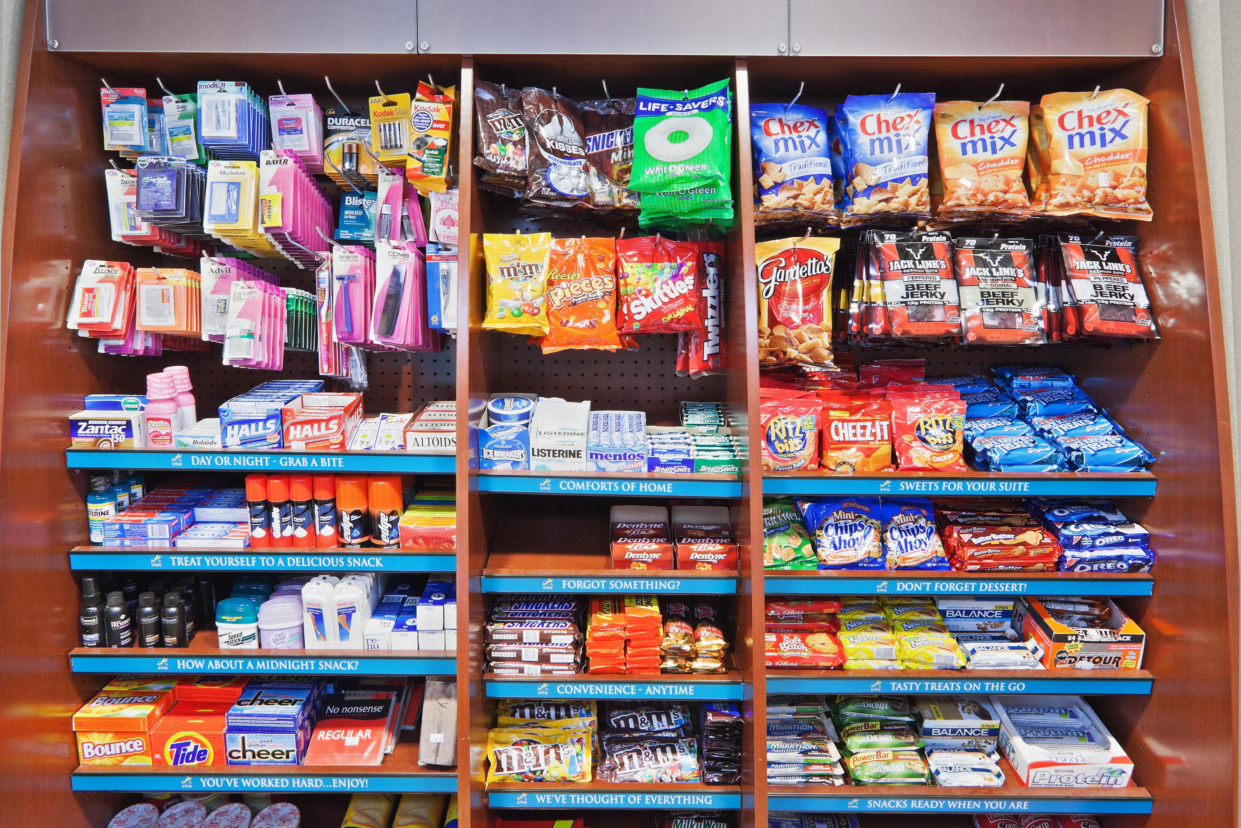 Got a craving? We got you covered. Enjoy a variety of snacks and beverages anytime of day from our Staybridge Suite Pantry!