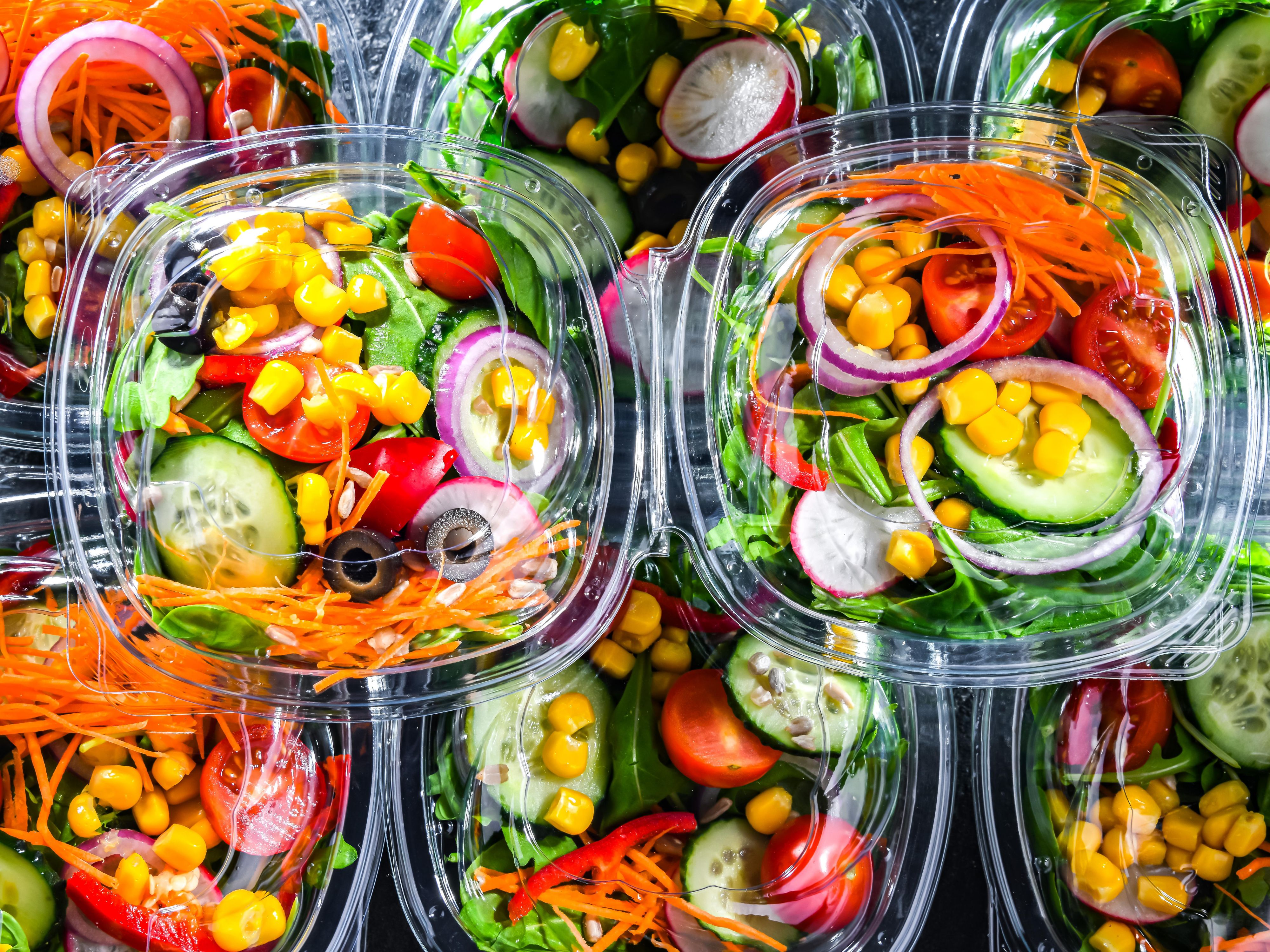 Small salads from market