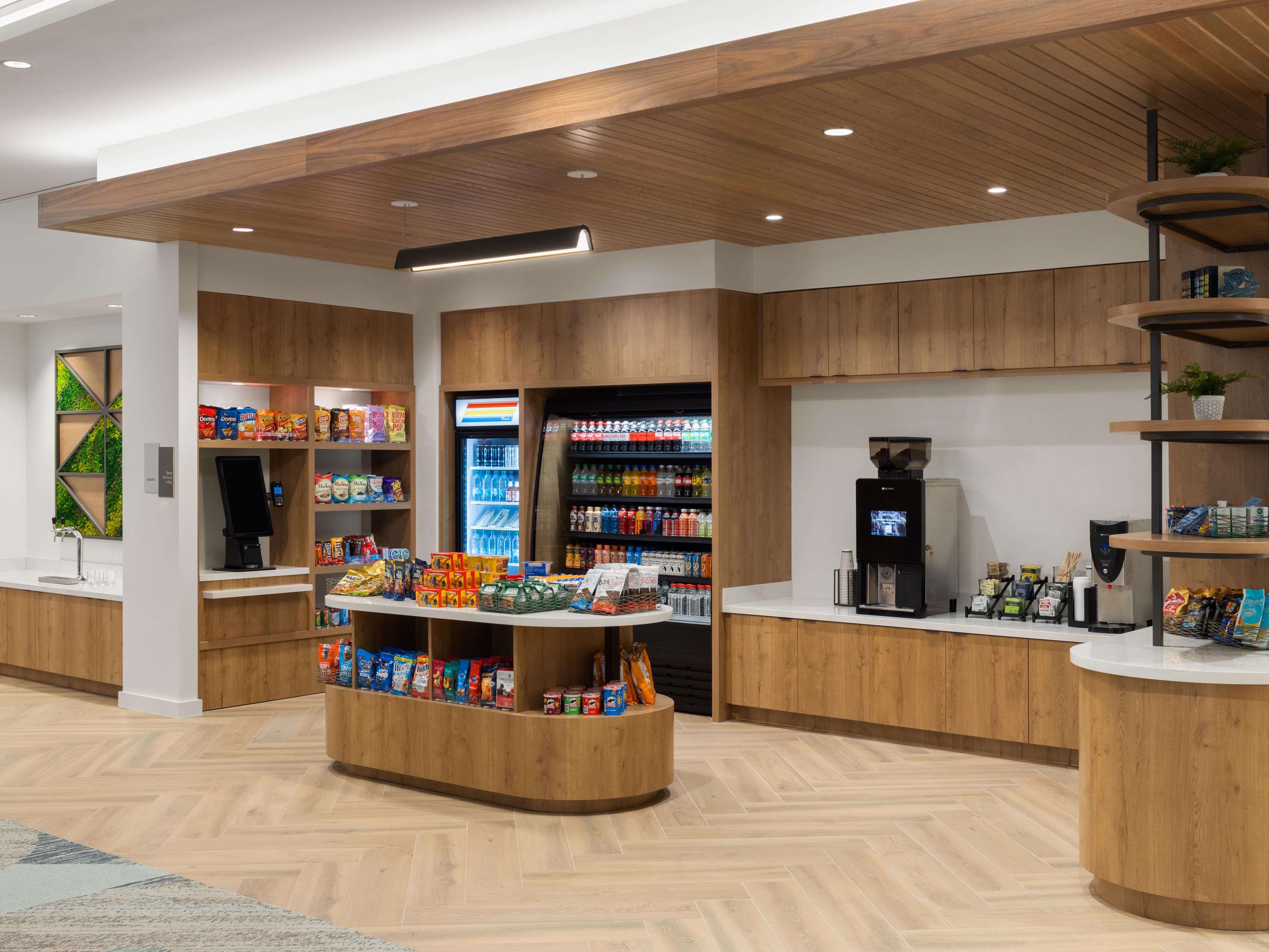 Marketplace grab-and-go convenience in the hotel