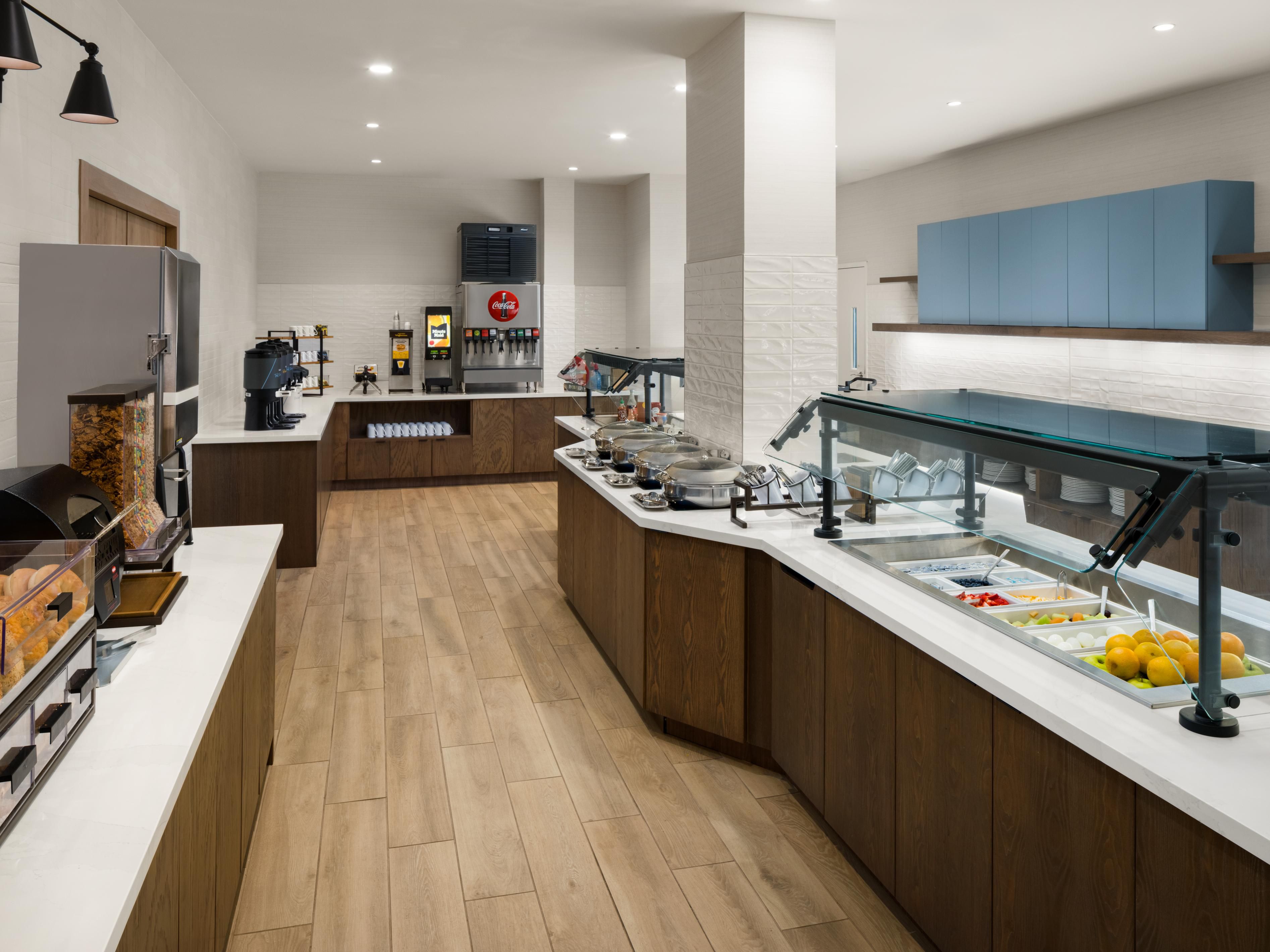 Breakfast area with buffet setup