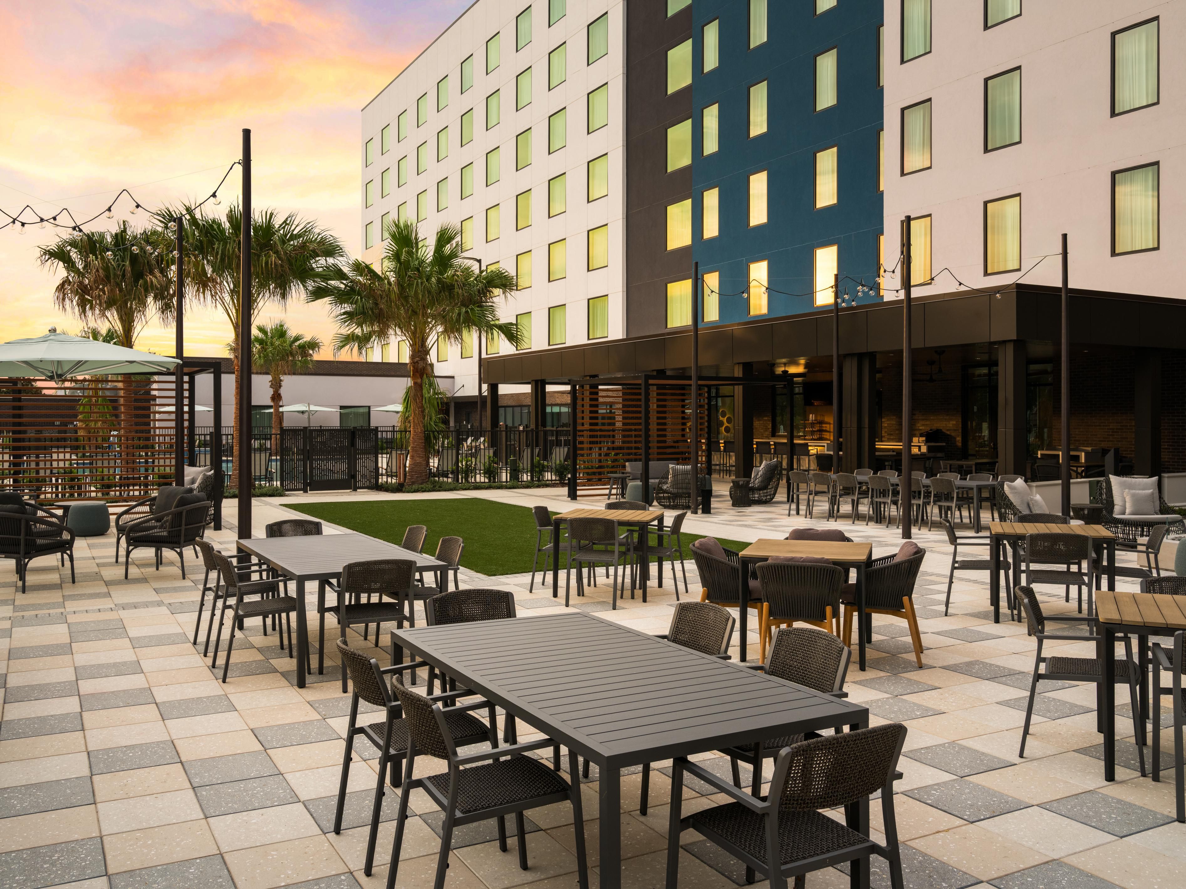 EVEN Kitchen and Bar patio seating area