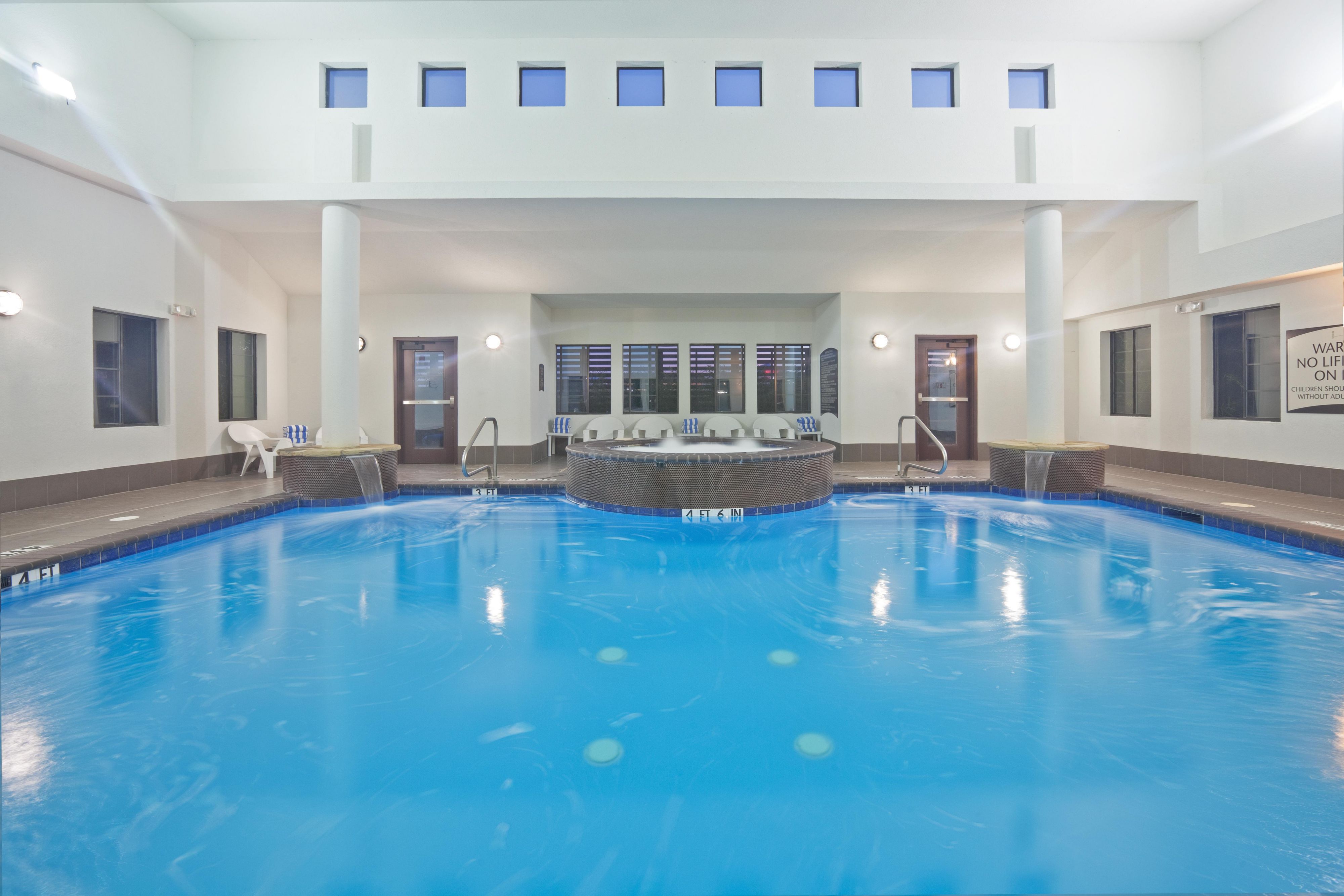 We are happy to offer our indoor pool and hot tub for you to relax in while staying at our hotel.