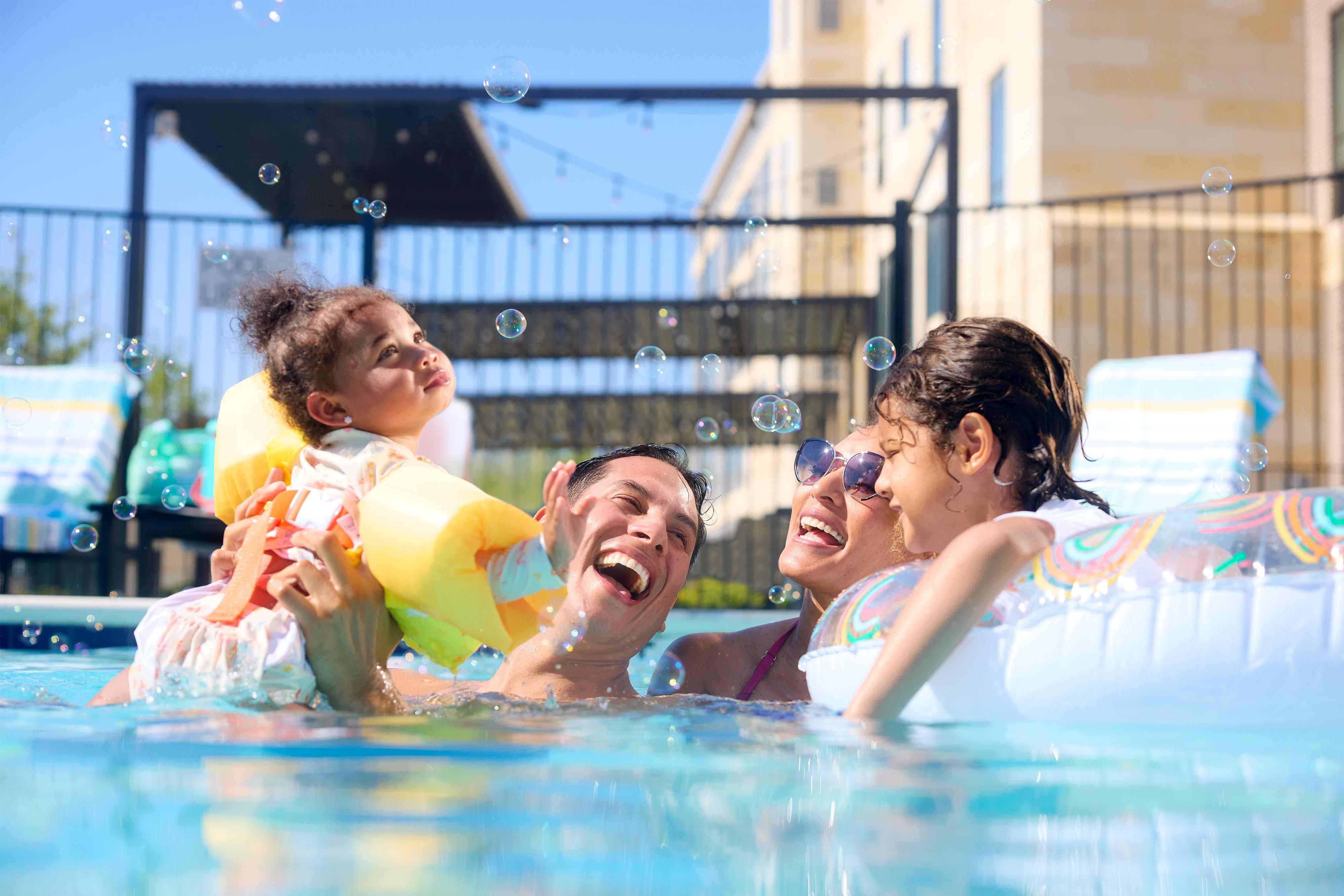 Dive into relaxation at our pool or gather with your family for a fun outdoor meal at our patio with grills.