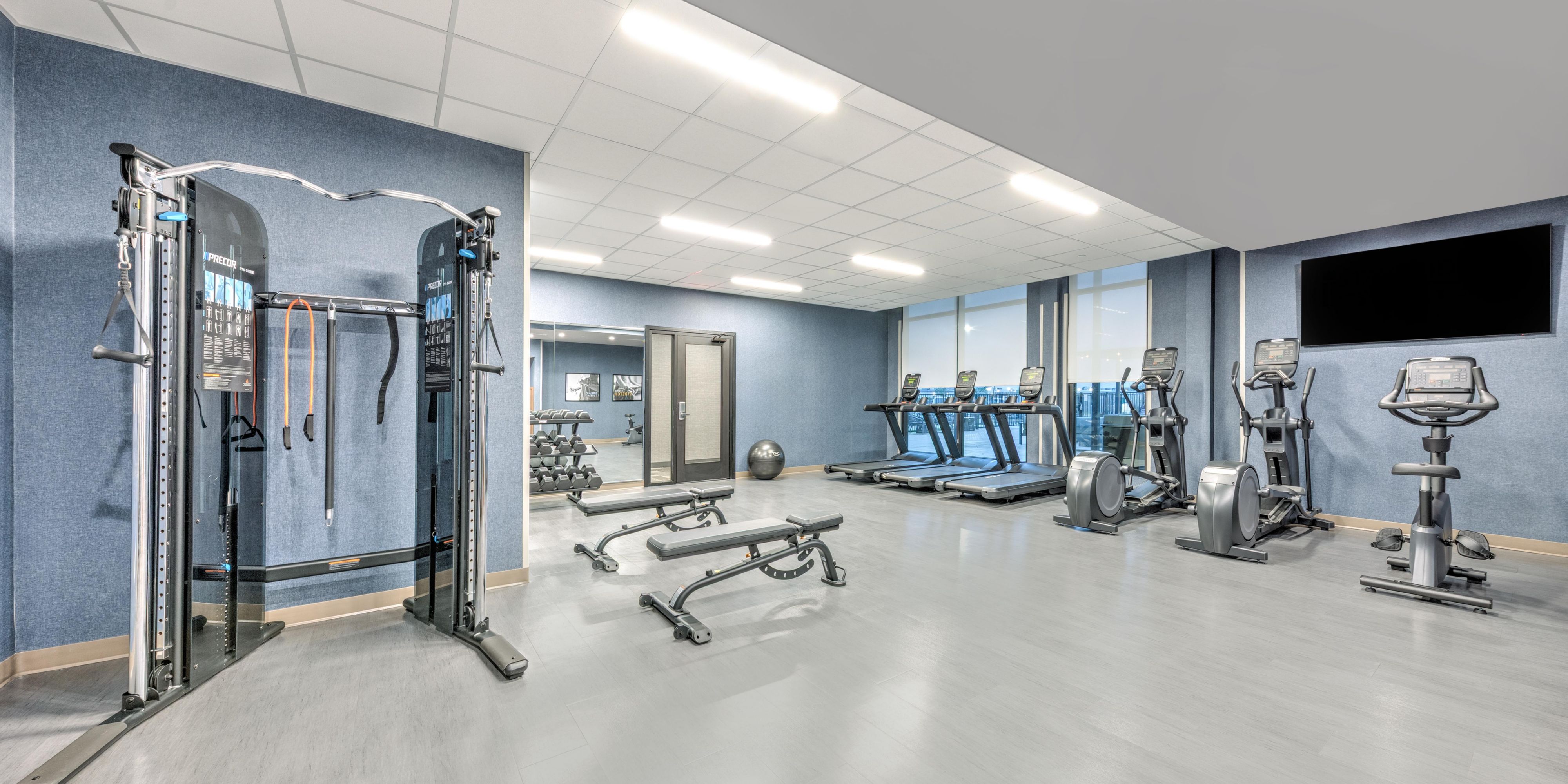 Stay active with our complimentary 24/7 gym access