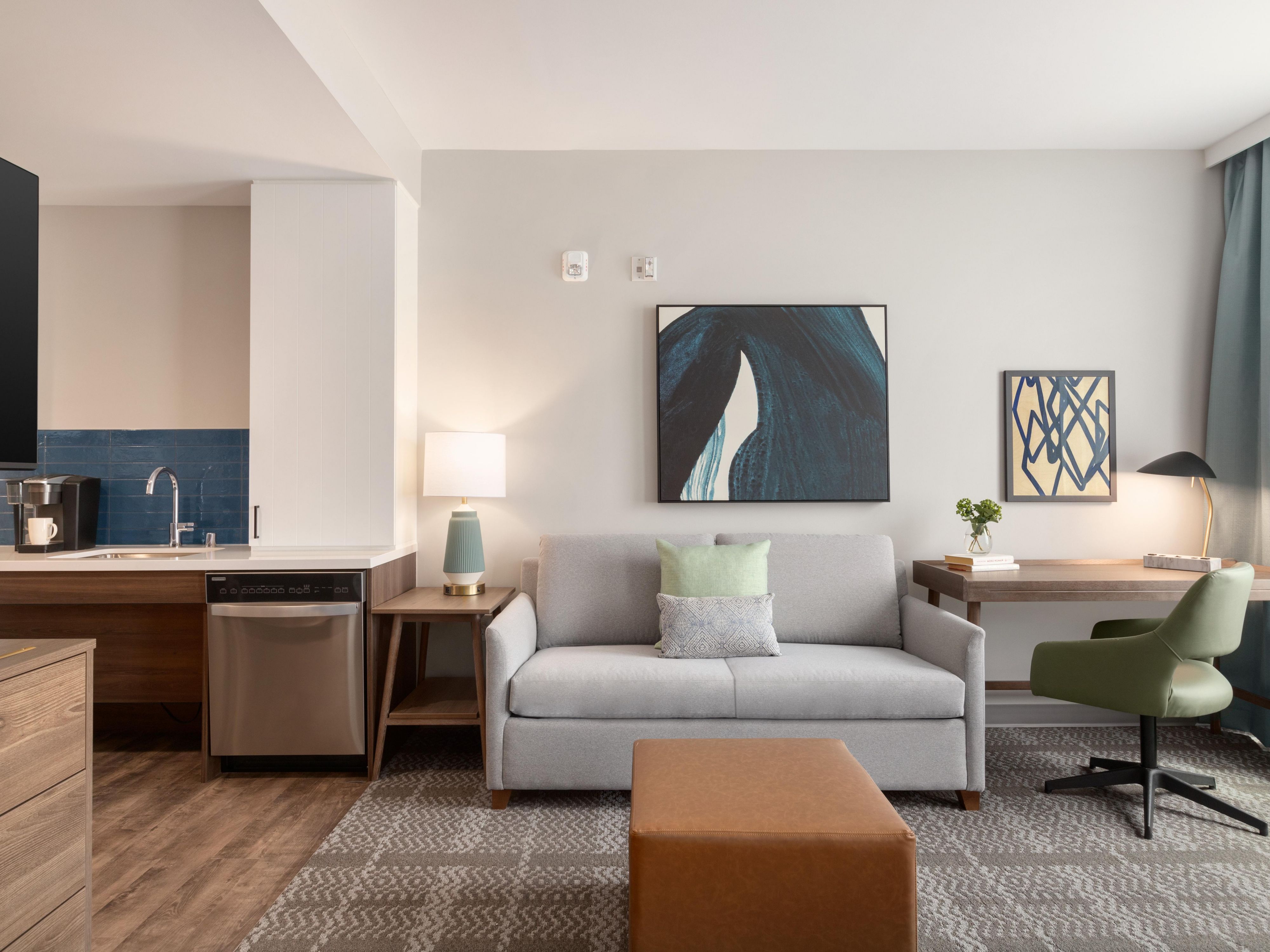 Hotel room with large living area