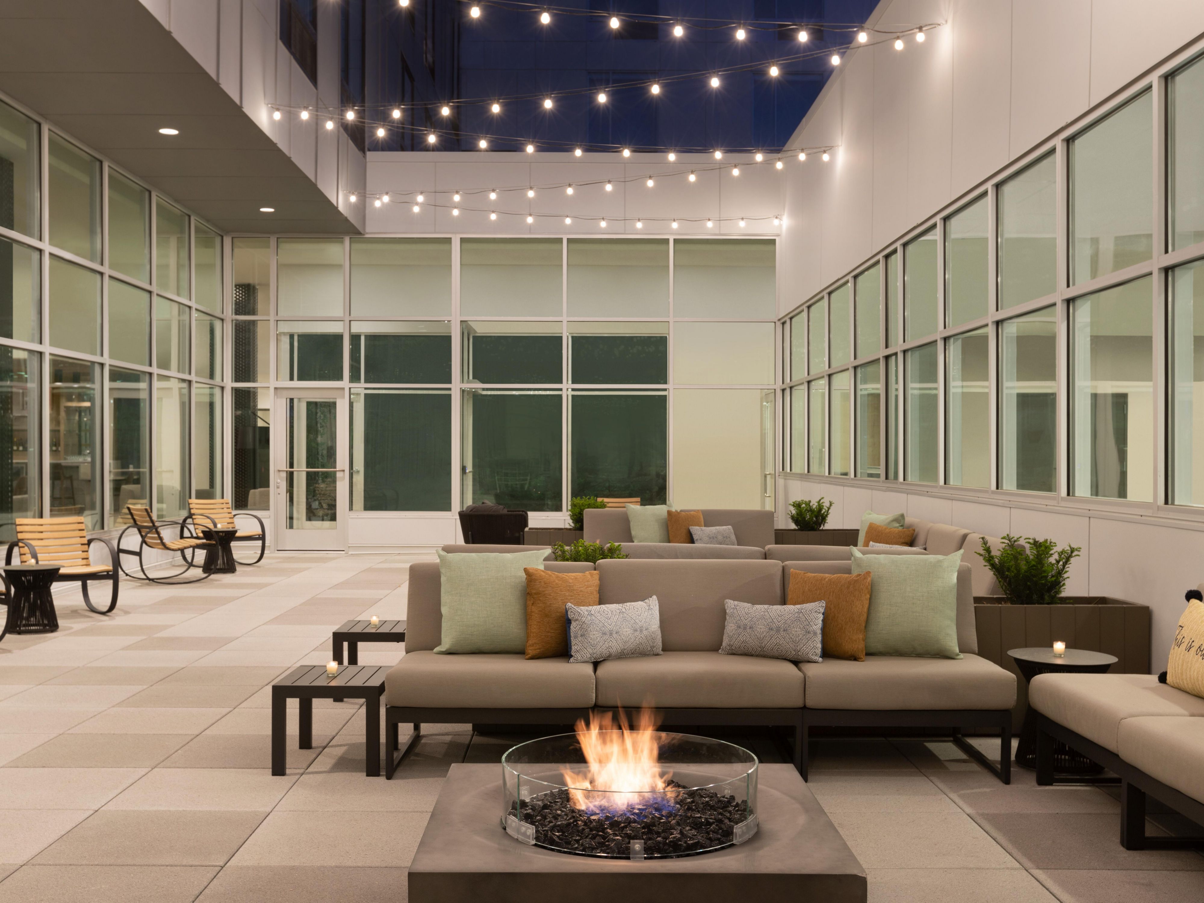 Outdoor patio with plenty of seating