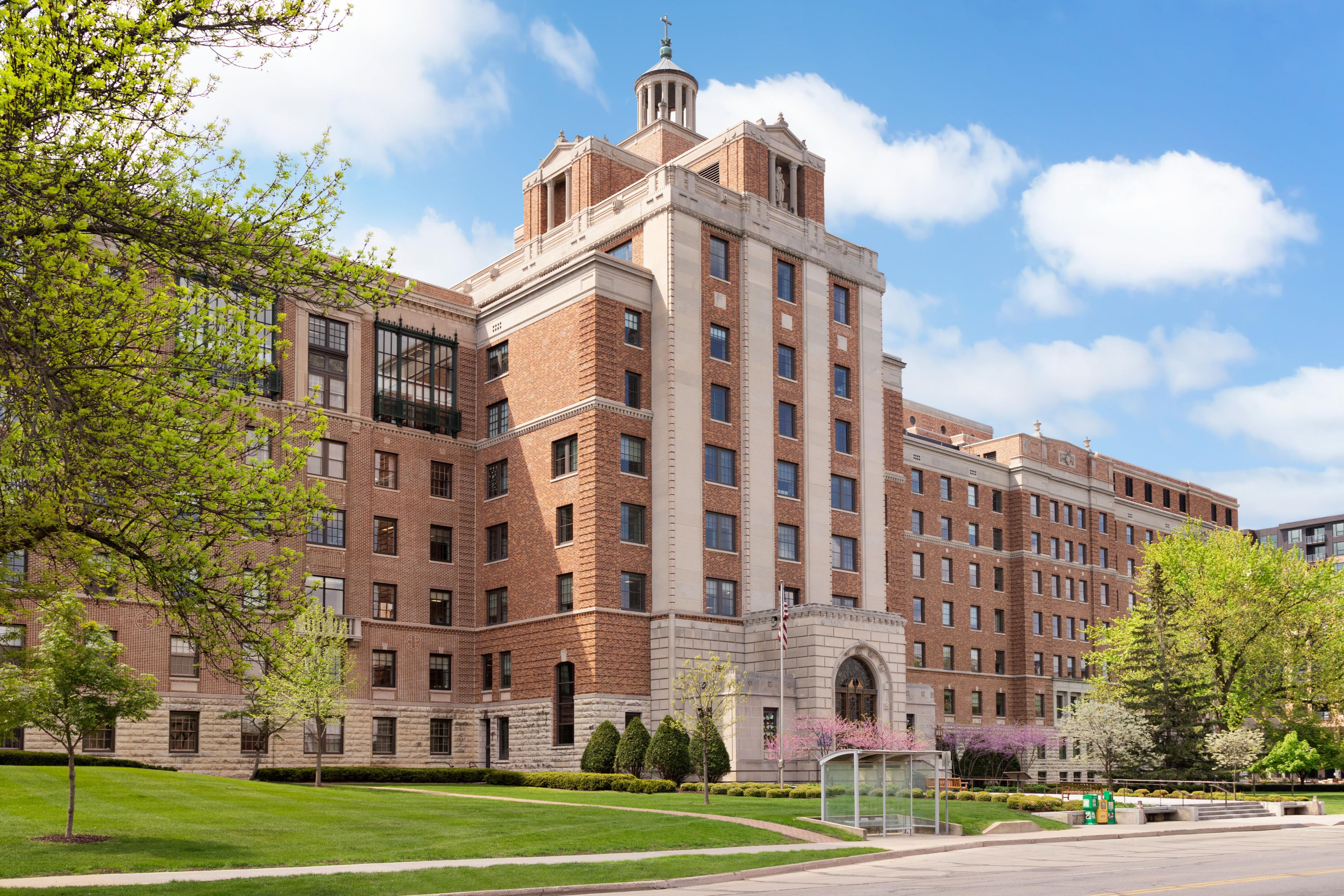 St. Mary's Hospital located directly across the street