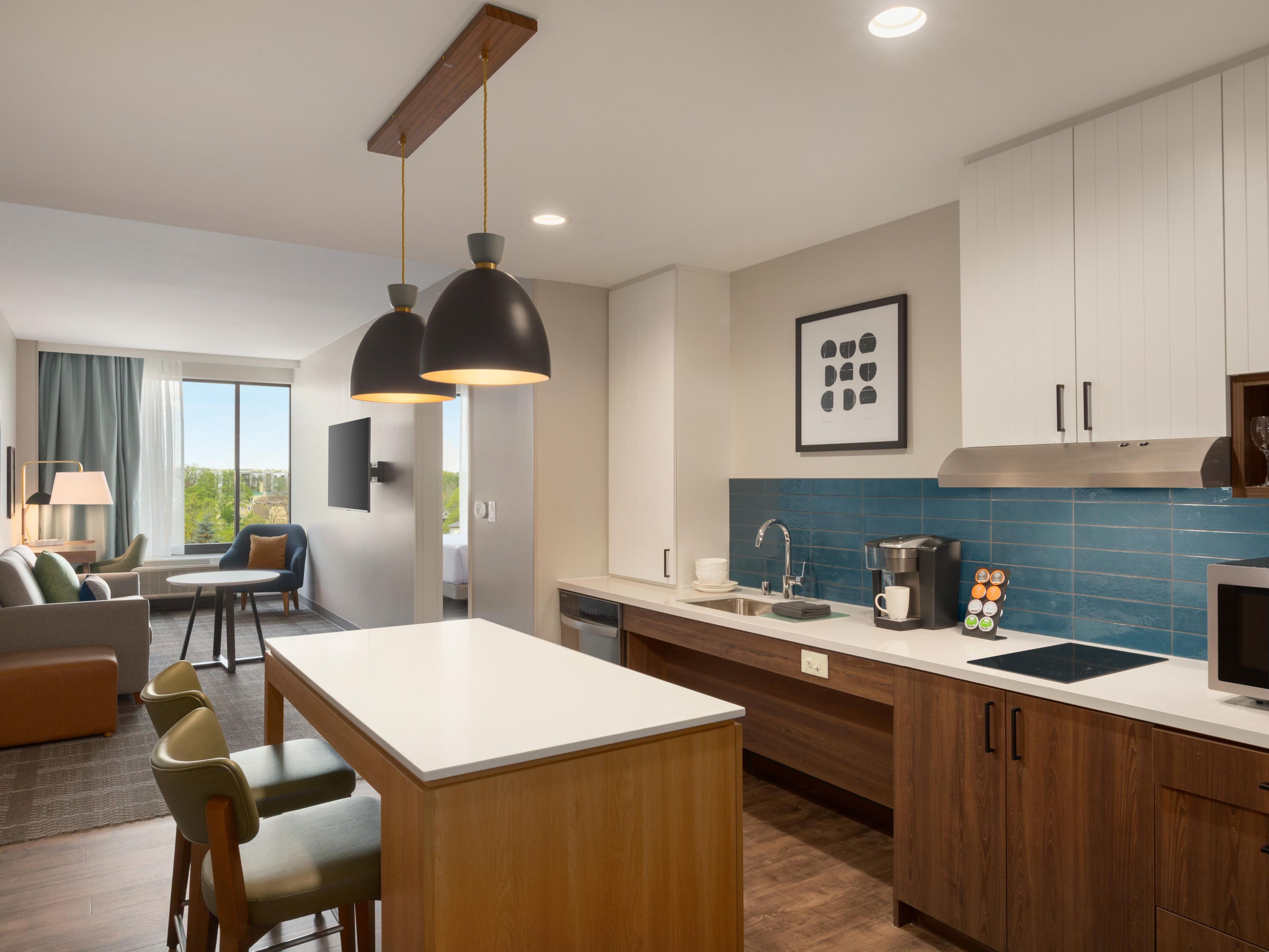 Studio suite with kitchen and living area