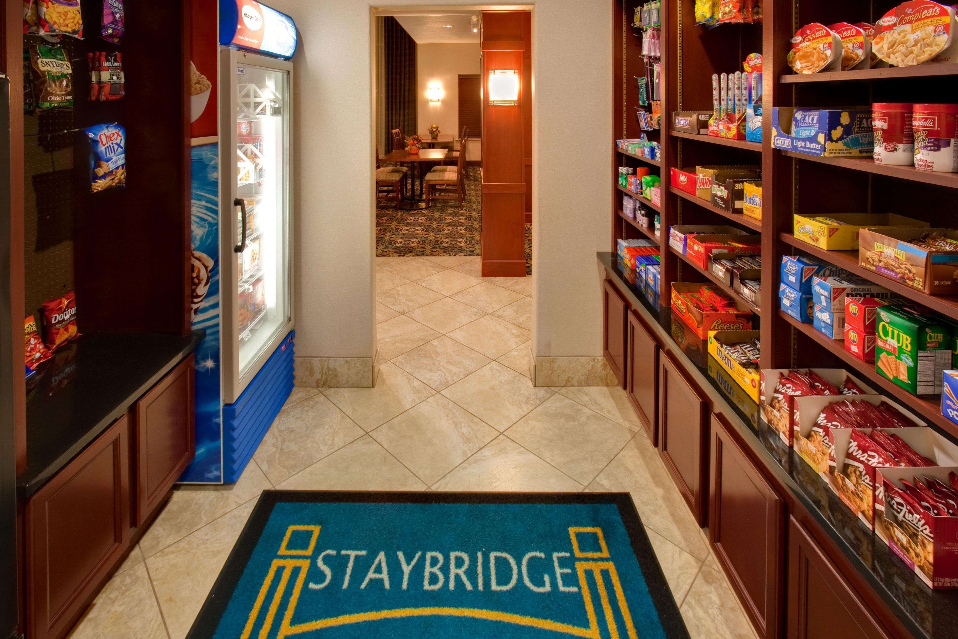 Need a late night snack or drink? Our Pantry has you covered with a wide array of snacks, drinks, and toiletry items.