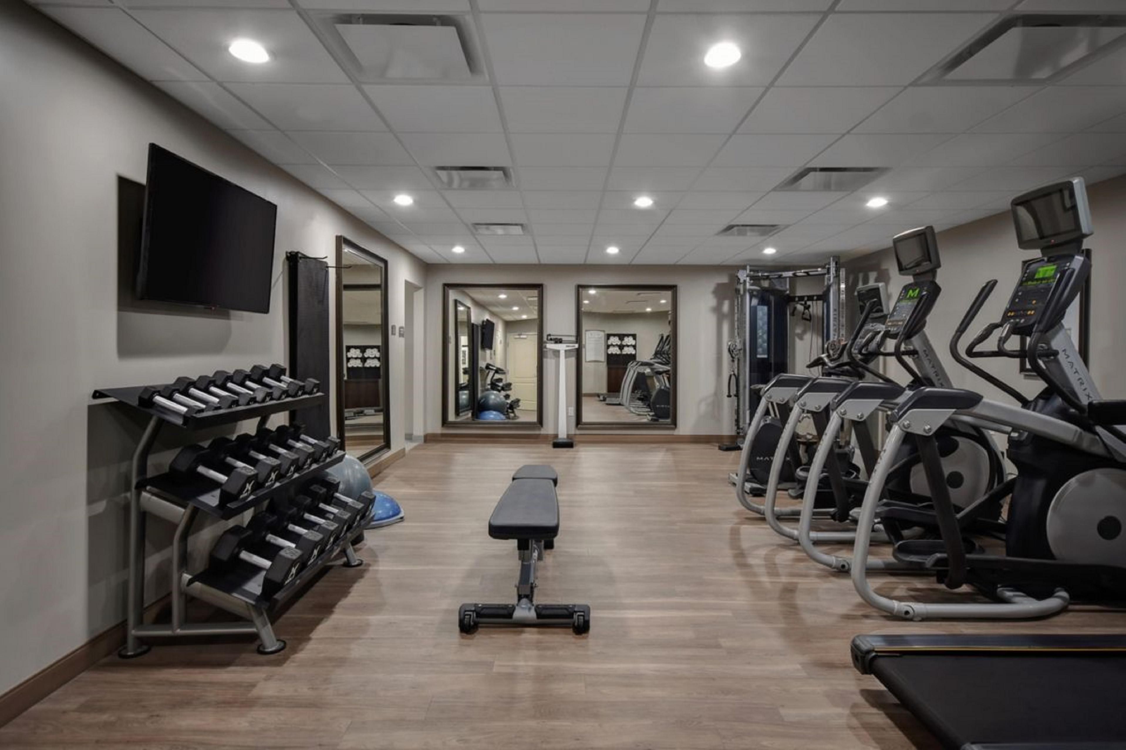 Keep up with your workouts in our Fitness Center.