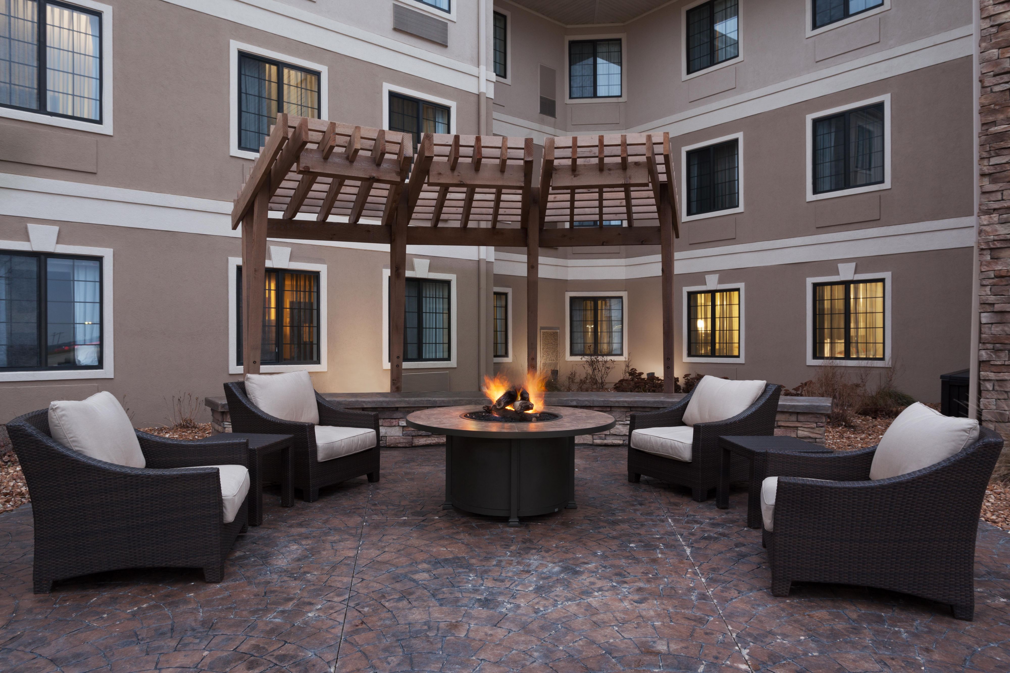 Relax in our spacious courtyard and firepit area. 