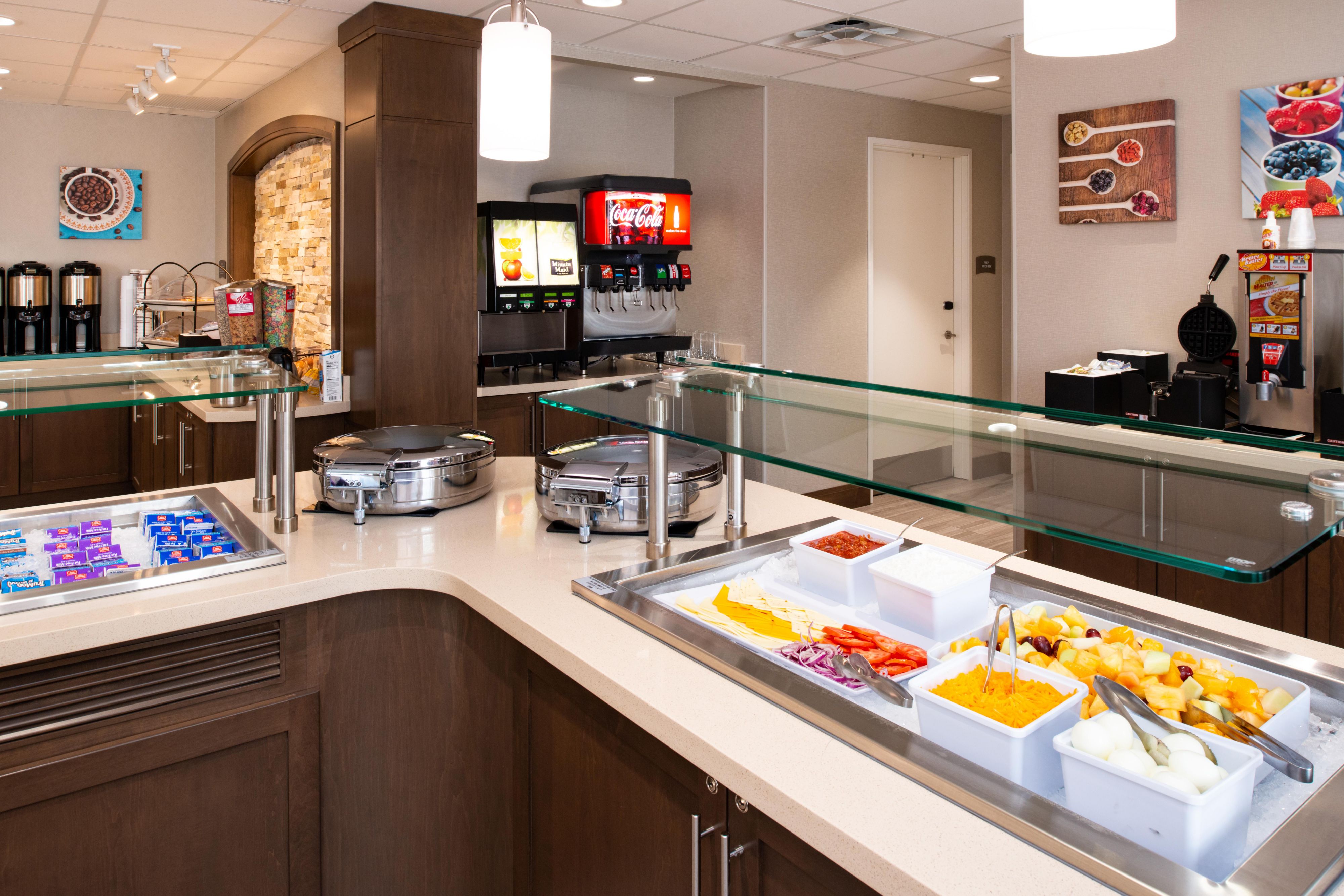 Enjoy a Complimentary Hot Breakfast when you stay at Staybridge Suites St. George. With daily selections of eggs, sausage or bacon, yogurt parfait station or make your own waffle station. We also offer cereals, bread, blueberry muffins, oatmeal and more. You will easily be satisfied every day.