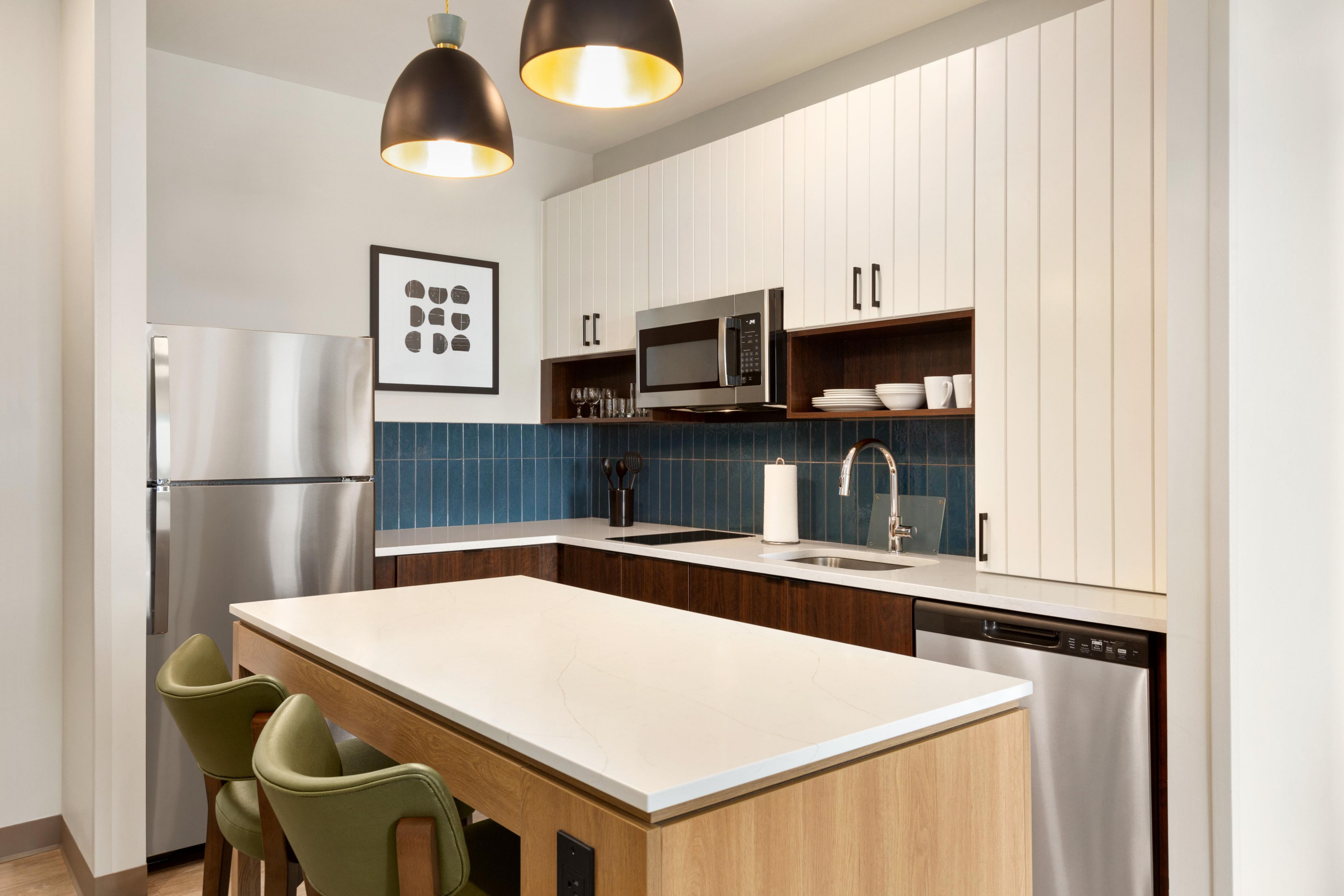 Staybridge Suites Williamsville-Buffalo offers fully equipped kitchens in our suites, making them ideal for extended stays. This allows guests to prepare their own meals, providing the comforts of home while traveling. If you need more specific information or have questions, feel free to ask!