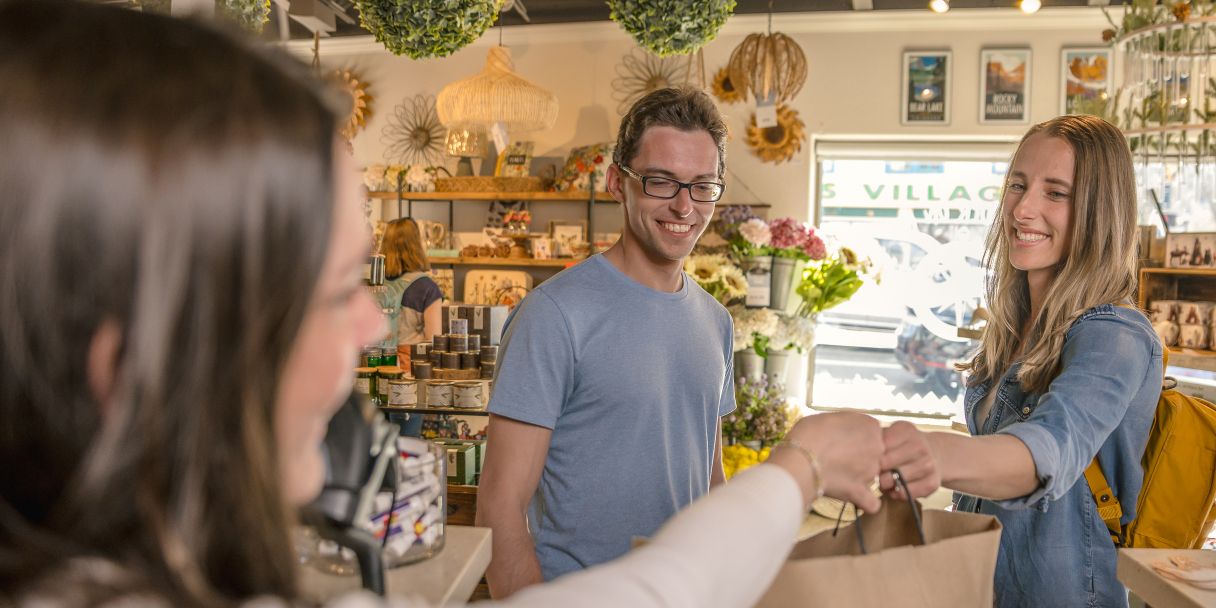 Customers shopping at Trendz in downtown Estes Park