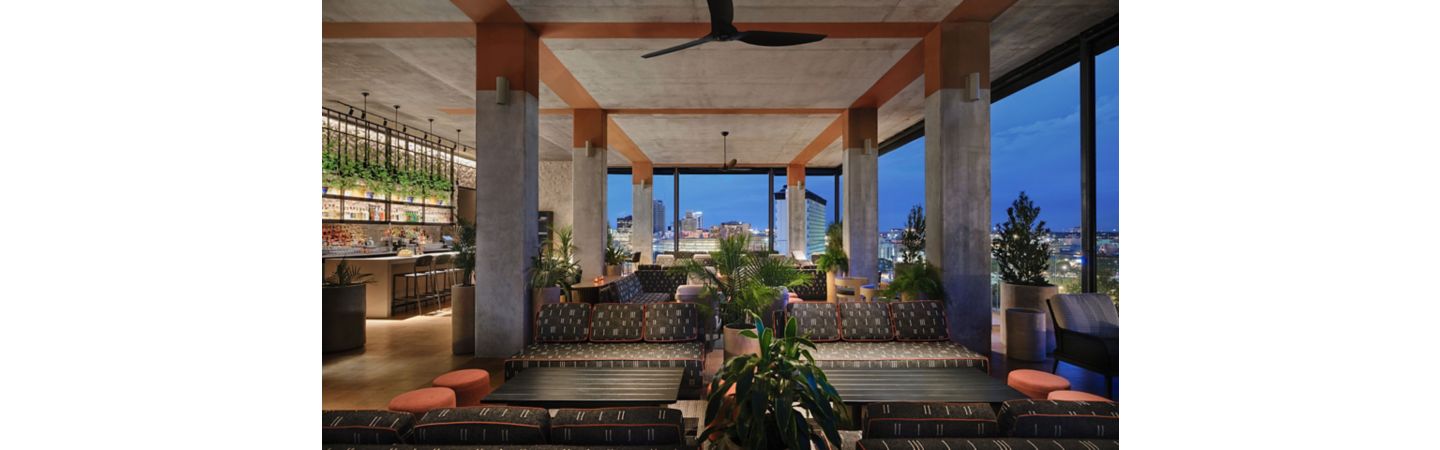 rooftop restaurant with views of san antonio skyline