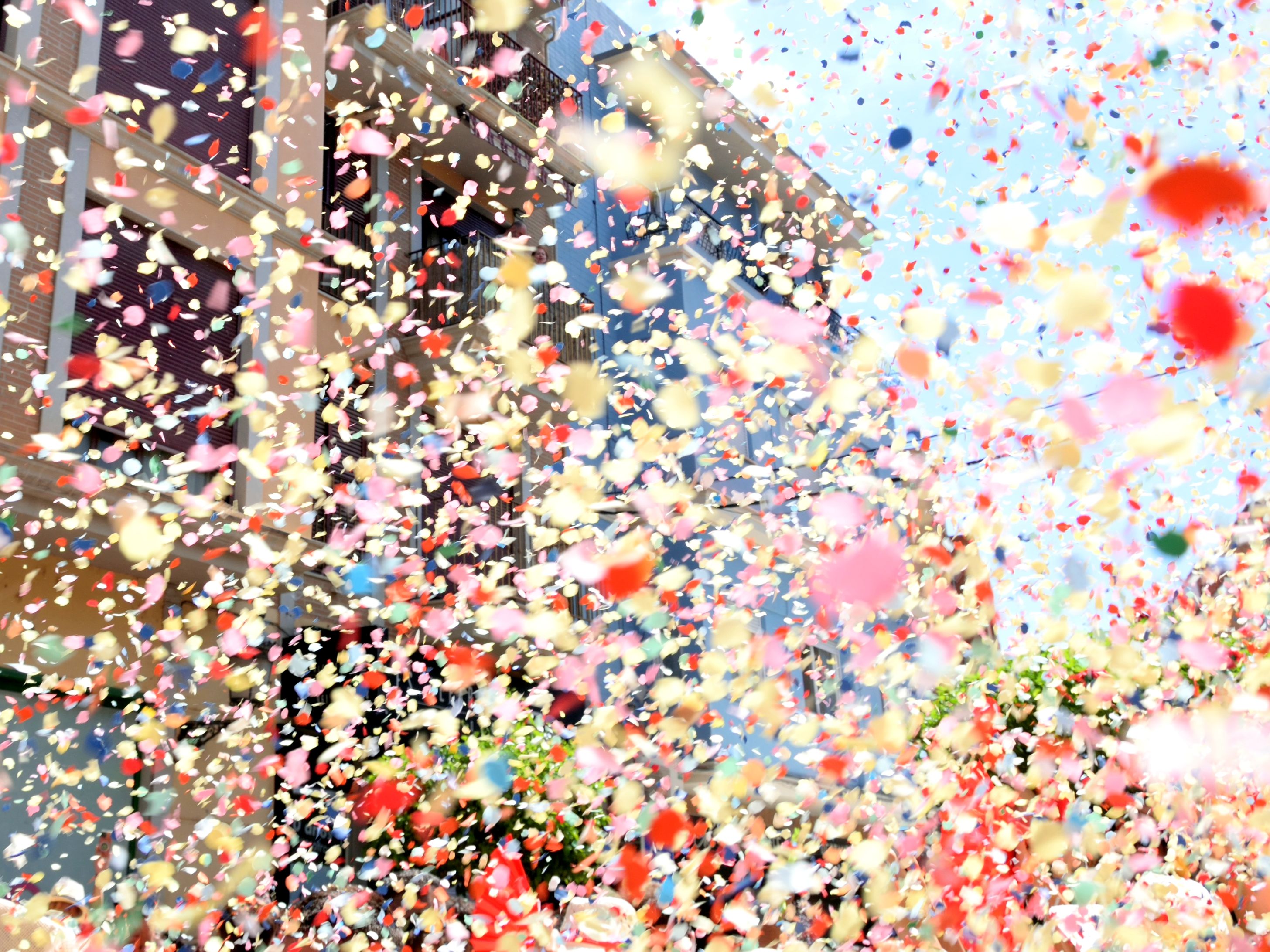 Confetti in the air at parade