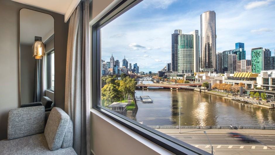 River view from the room of Crowne Plaza Melbourne