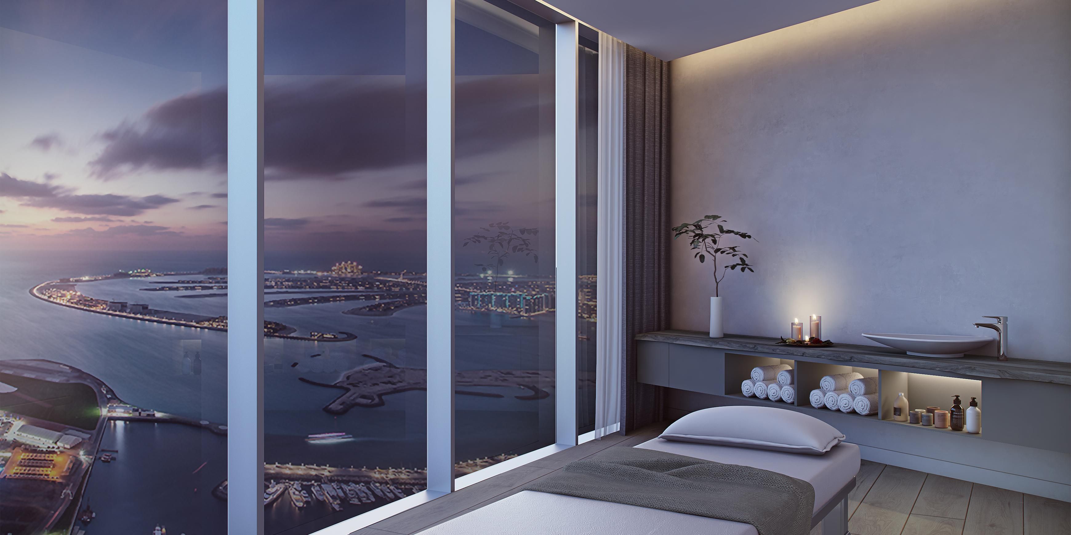 Located on the 61st floor, The Longevity Suite offers a world-class wellness experience. Guests enjoy a detox bar, IV lounge, biohacking suite, and curated longevity treatments—all with sweeping views. It’s where science, serenity, and skyline luxury come together seamlessly.