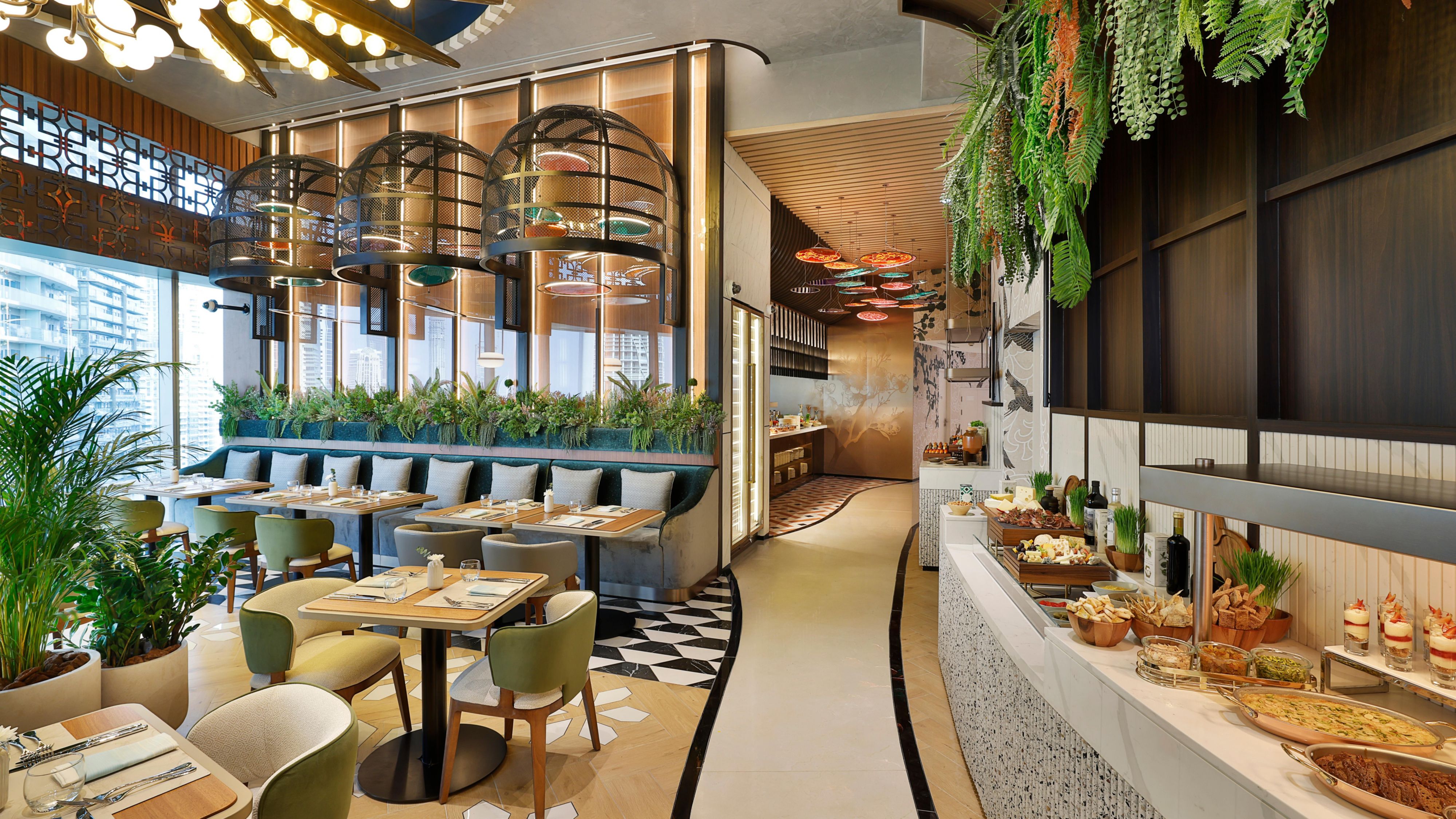 Ciel Dubai Marina East 14 Restaurant Dining and Buffet Area