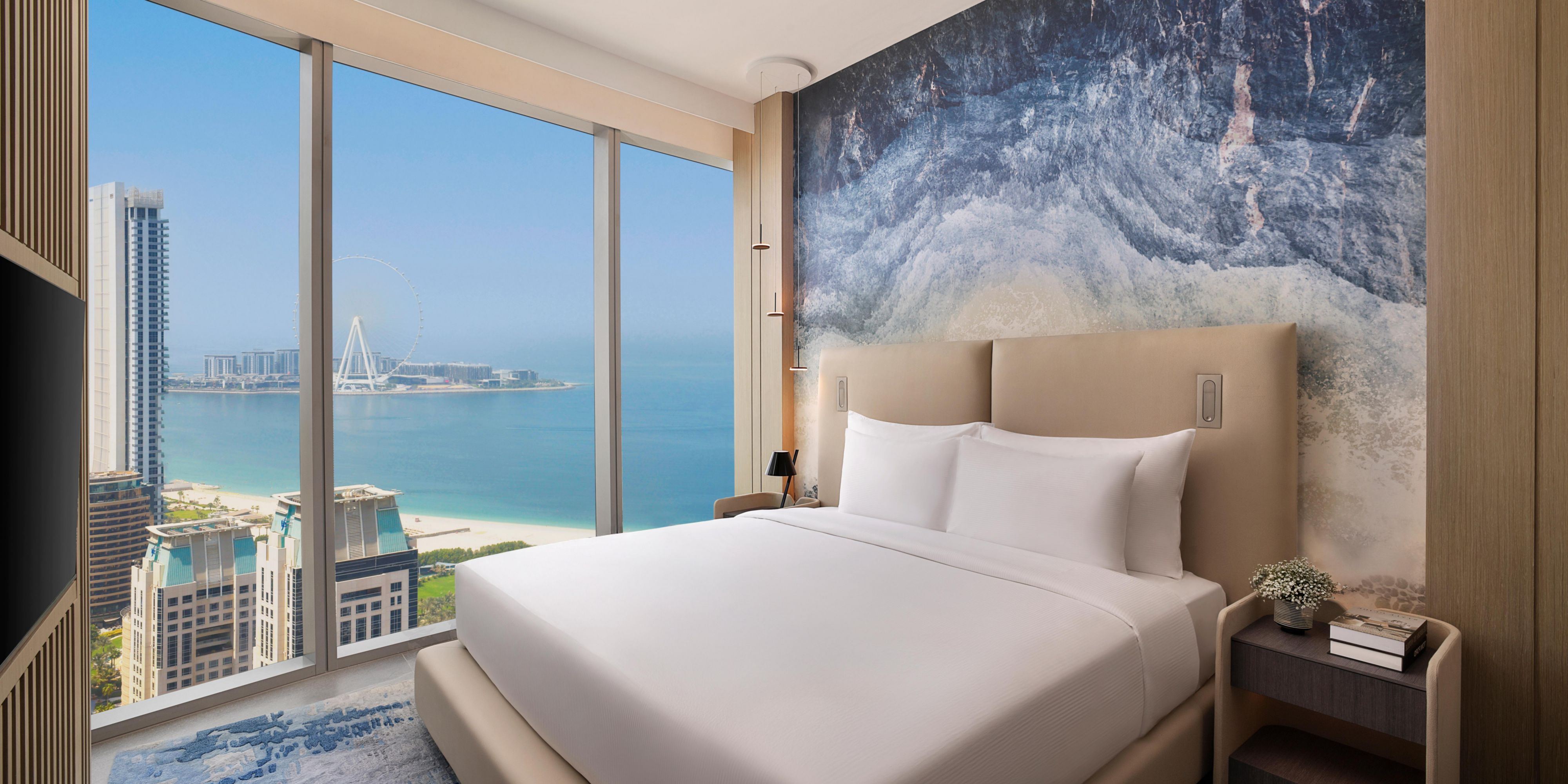Elevated floors offer sweeping views across the Sea