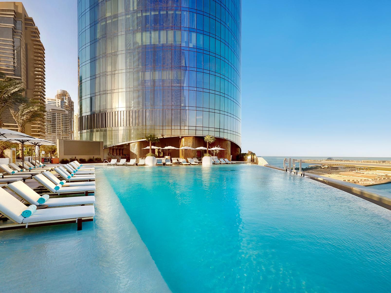 Infinity pool stretches toward the horizon
