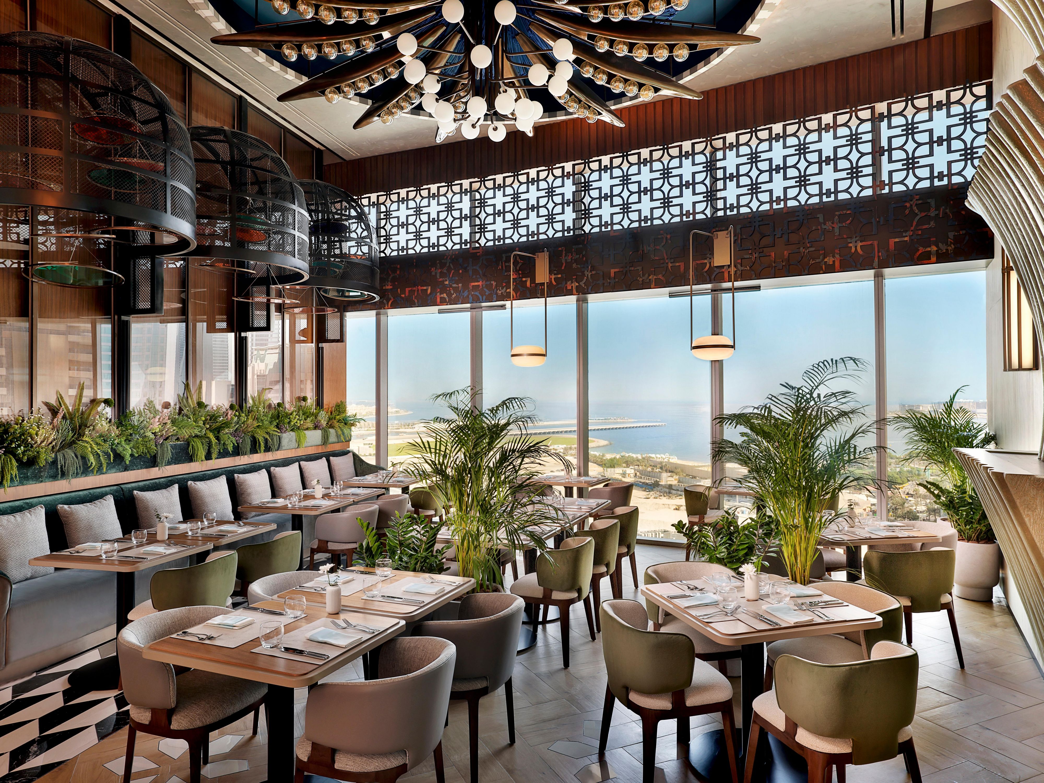 Ciel Dubai Marina East 14 Restaurant Dining Area Sea View