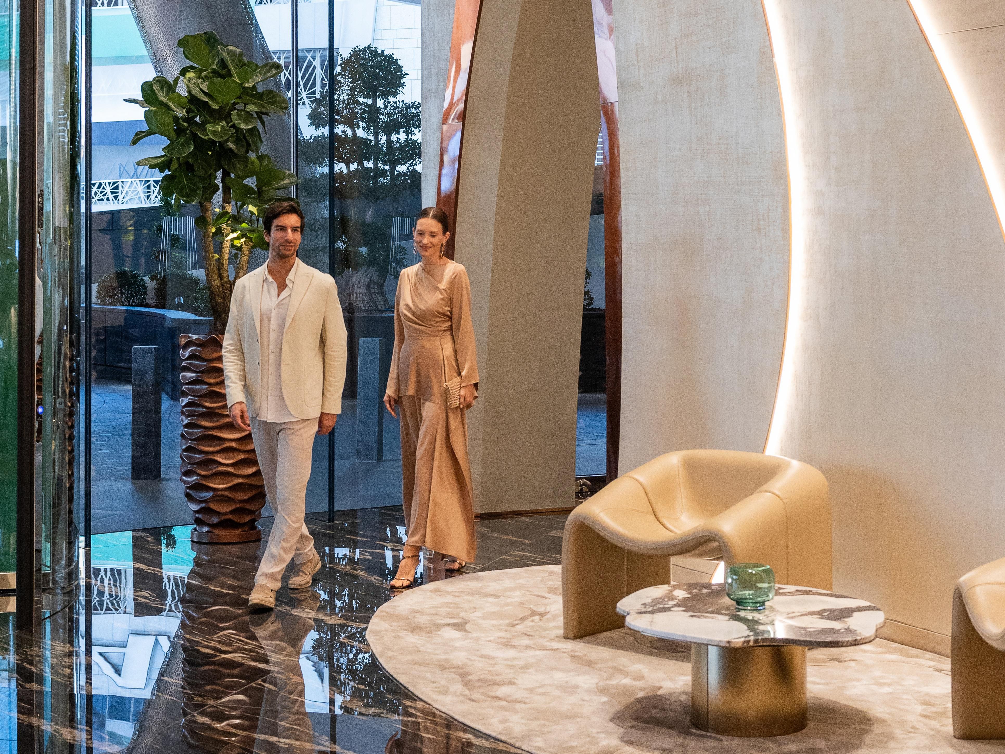 Stepping into elegance.