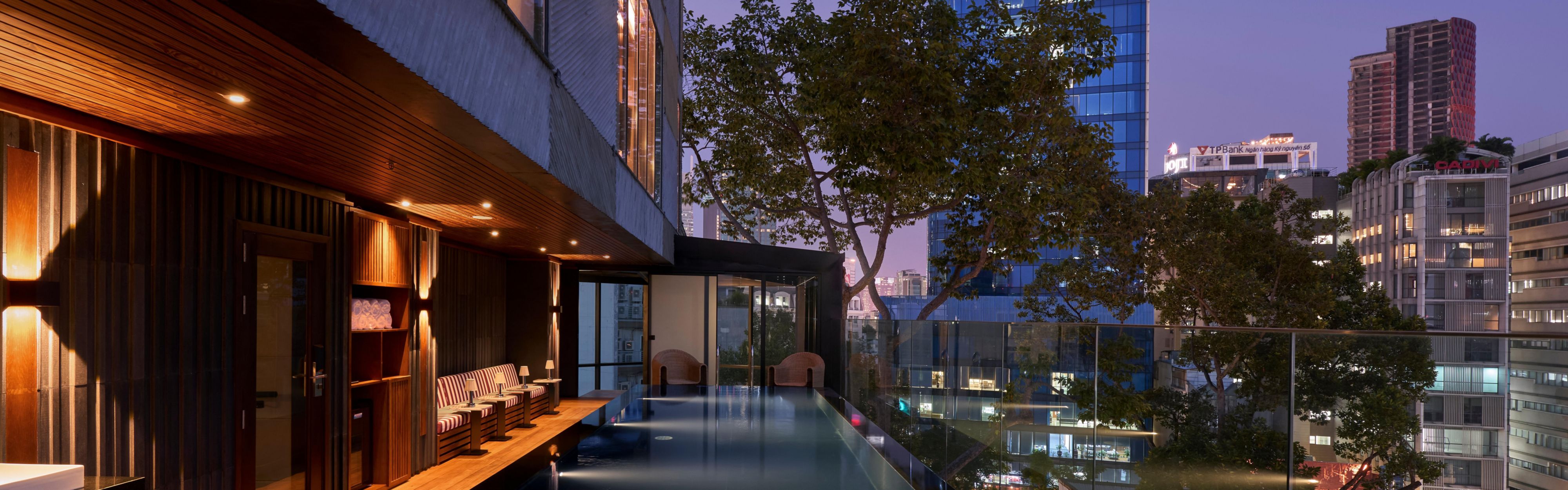 Outdoor Pool Night View